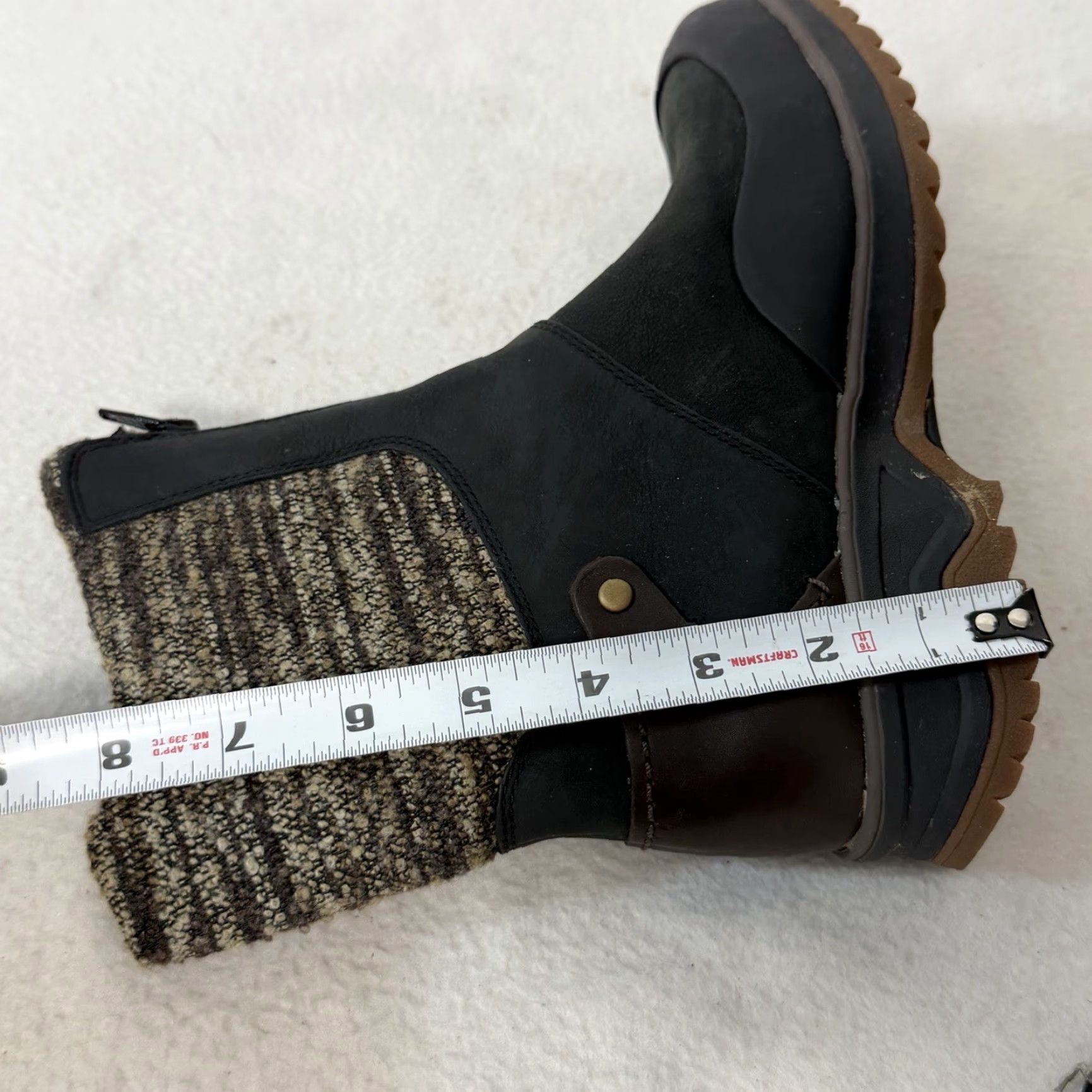 Merrell VINTAGE Merrell Women's ZipOn Warm Winter Boots Eventyr Bond Black Leather Size US 8 Size US 8 / IT 38 - 2 Thumbnail