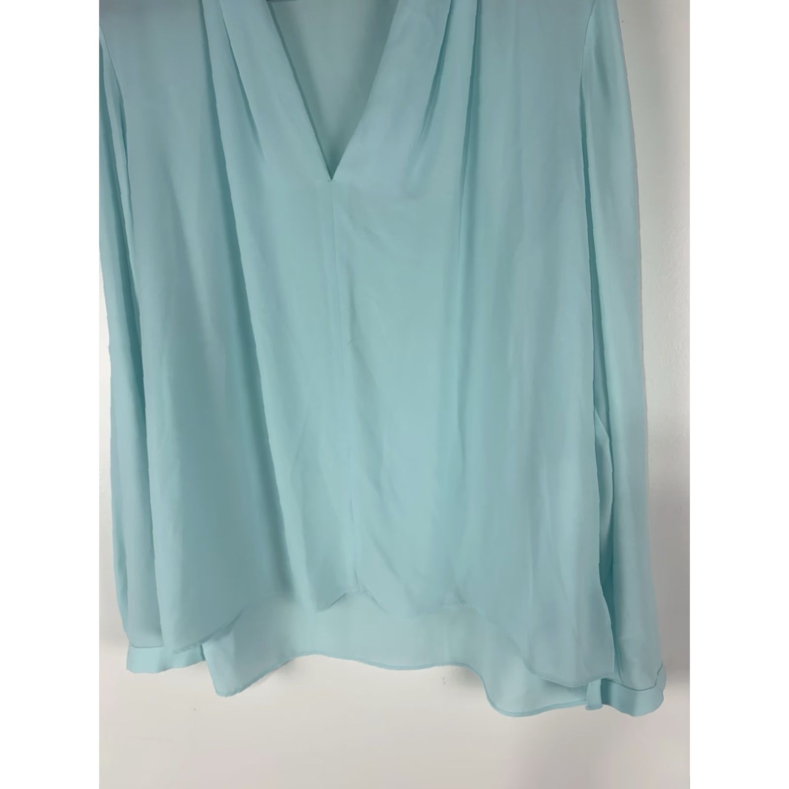 Vintage Tahari Teal Sheer Hi-Lo Roll Tab Sleeves Blouse Womens Size XL Size XL / US 12-14 / IT 48-50 - 3 Thumbnail