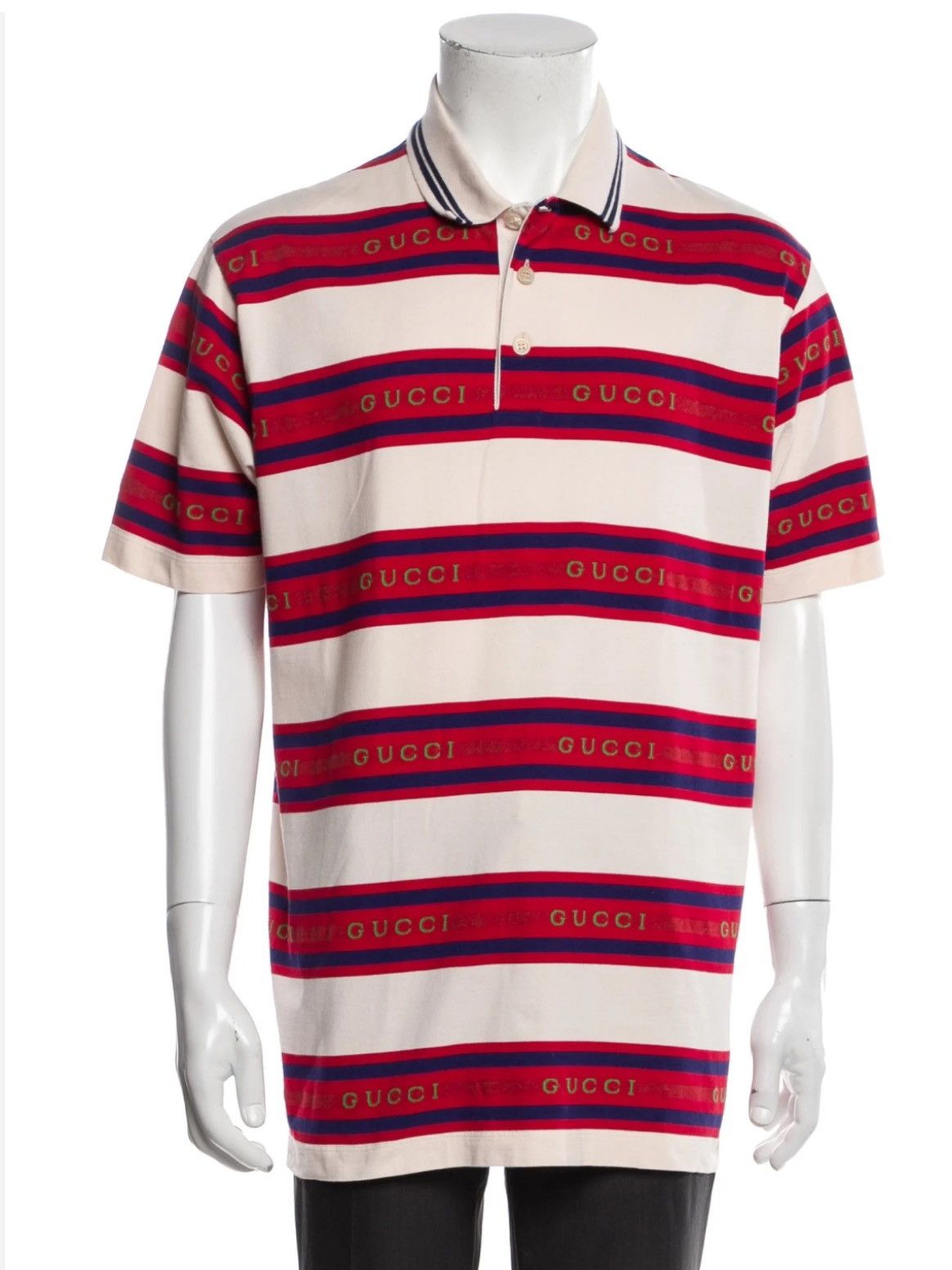 Red gucci stripe polo shirt 2025