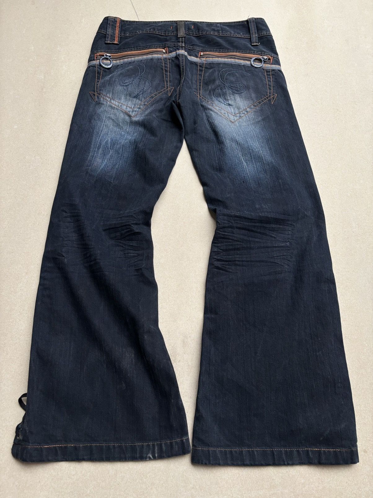 Japanese Brand Blue way phyton distressed flare jeans Size US 28 / EU 44 - 2 Thumbnail
