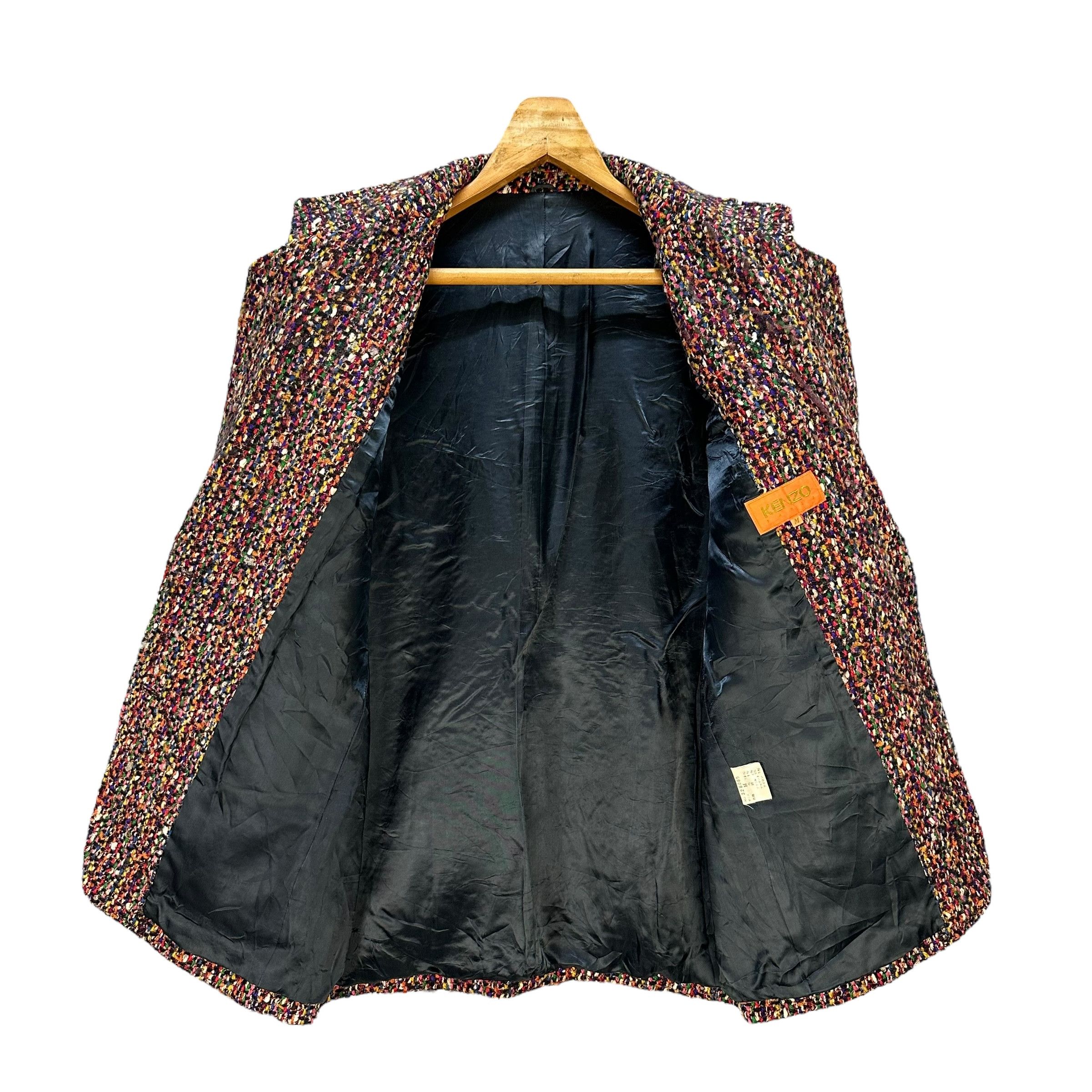Kenzo Vintage 90s KENZO Paris Rainbow Tweed Blazer Jacket A80-1941 Size M / US 6-8 / IT 42-44 - 6 Thumbnail