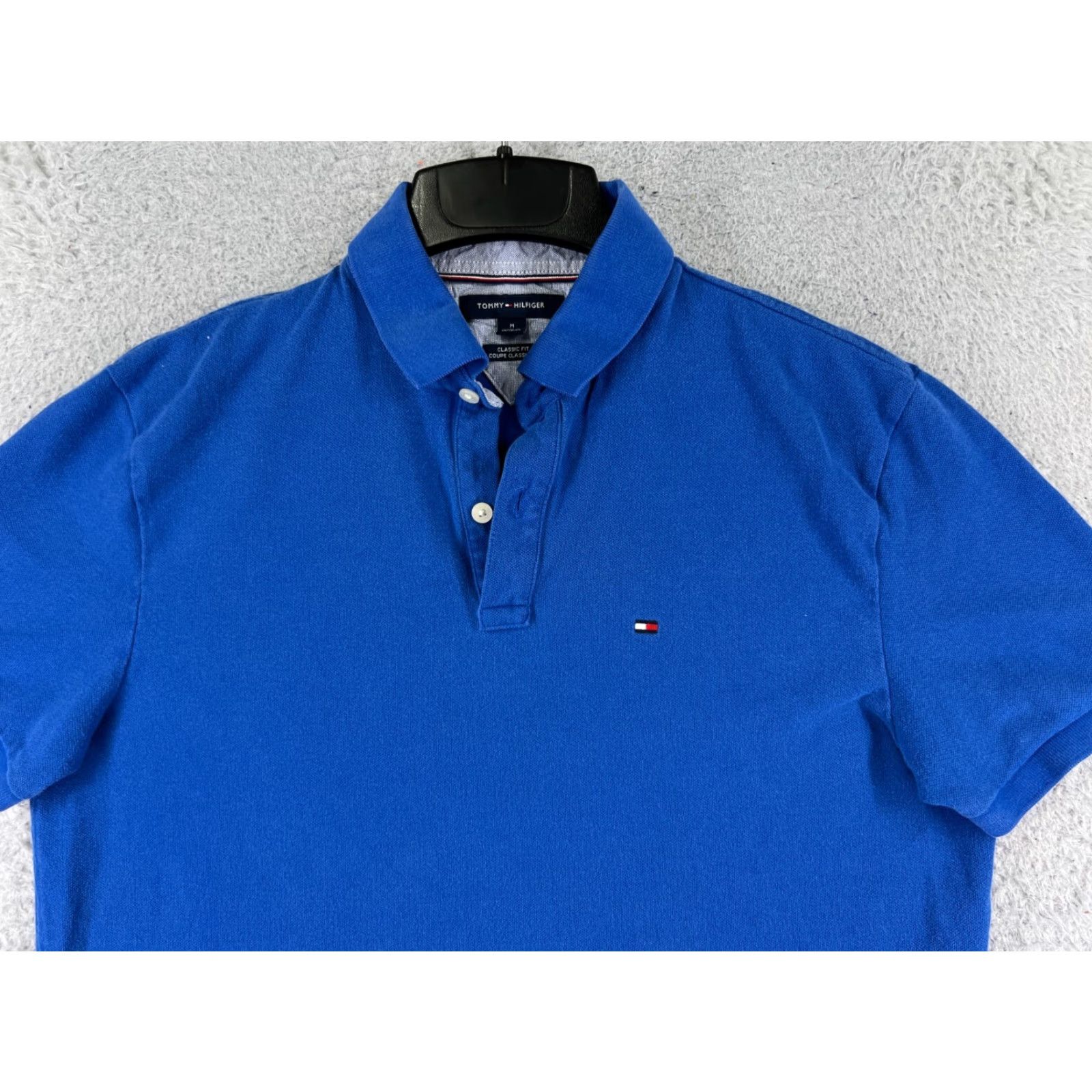 Tommy Hilfiger VINTAGE Tommy Hilfiger Polo Shirt Men Adult Medium Knit Short Sleeve 100% Cotton Blue Polo Golf 90s Style Mens Size US M / EU 48-50 / 2 - 4 Thumbnail