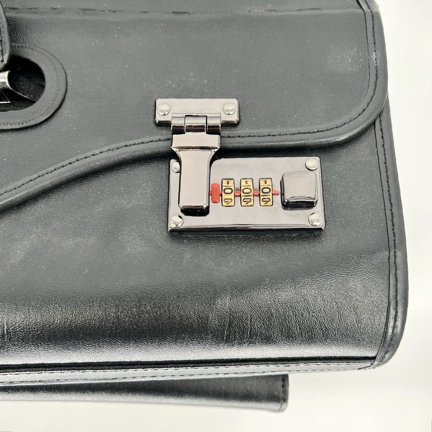 Vintage Alpine Swiss Briefcase 19 in Wheeled Laptop Roller Case Men Leather Black 19 in Solid Leatherette Snap Lightweight Model Roller Laptop Briefcase Mens Size ONE SIZE - 4 Thumbnail