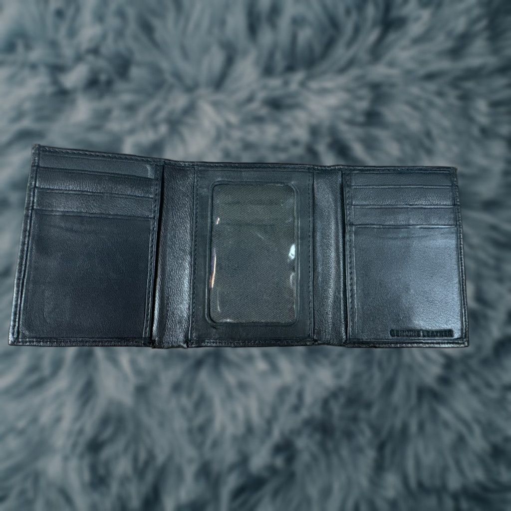 Vintage Genuine Black Leather Letter N Tri Fold Mens Wallet Size ONE SIZE - 1 Thumbnail