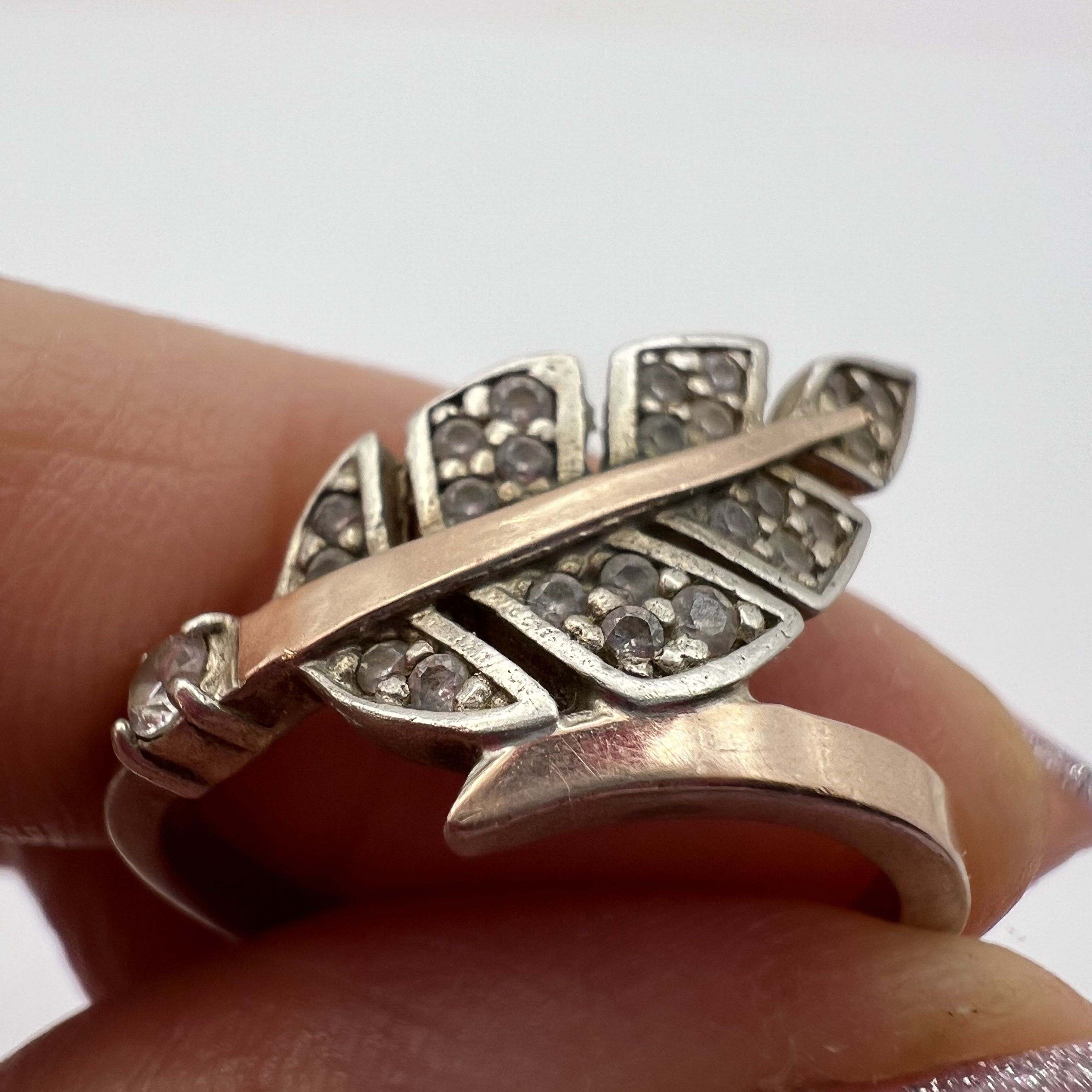 Vintage Vintage Ring Gilt Sterling Silver 925 Stone Size 9 US Size ONE SIZE - 2 Thumbnail