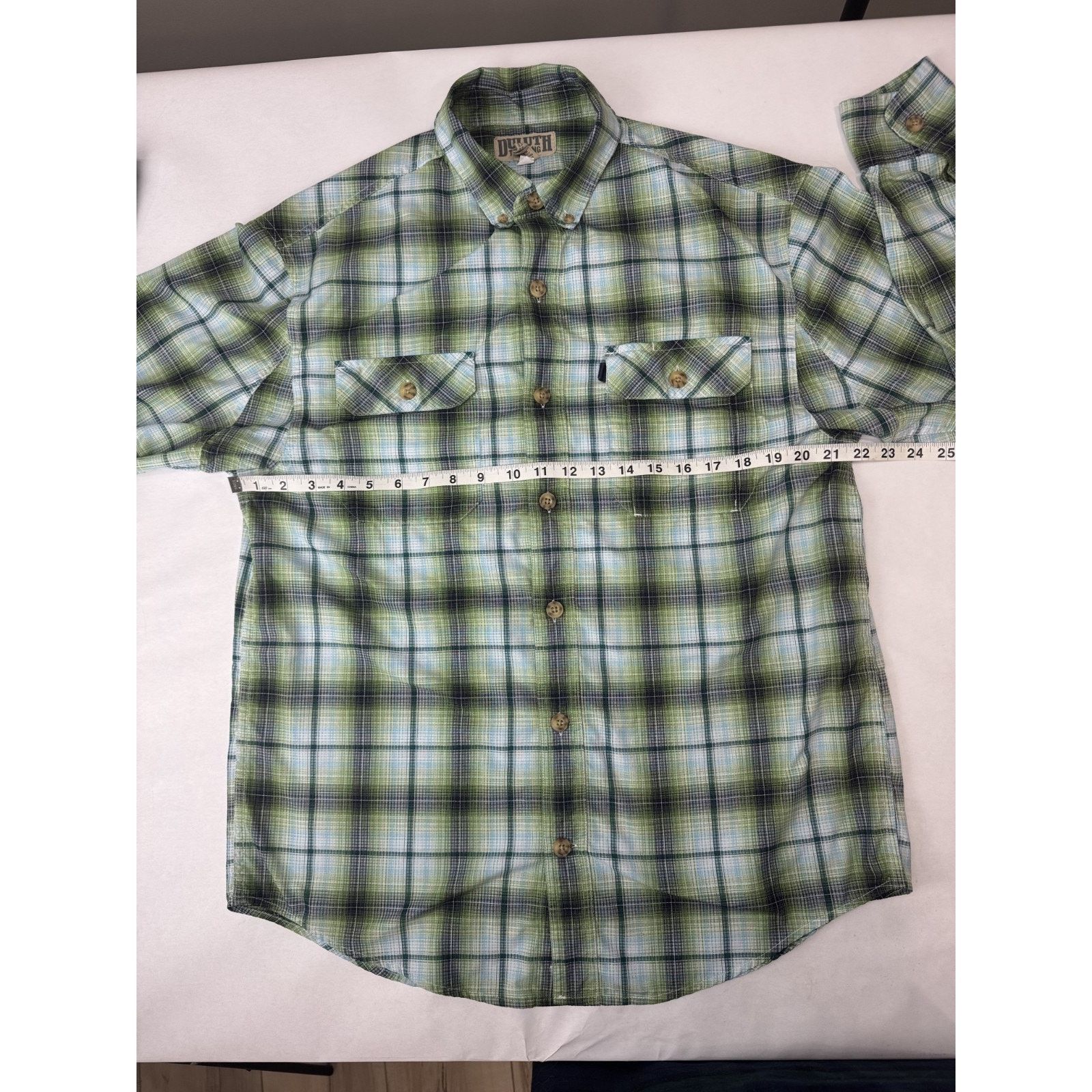 Duluth Trading Company Duluth Trading Conpany Plaid Button Shirt Green Blue Medium Size US M / EU 48-50 / 2 - 3 Thumbnail