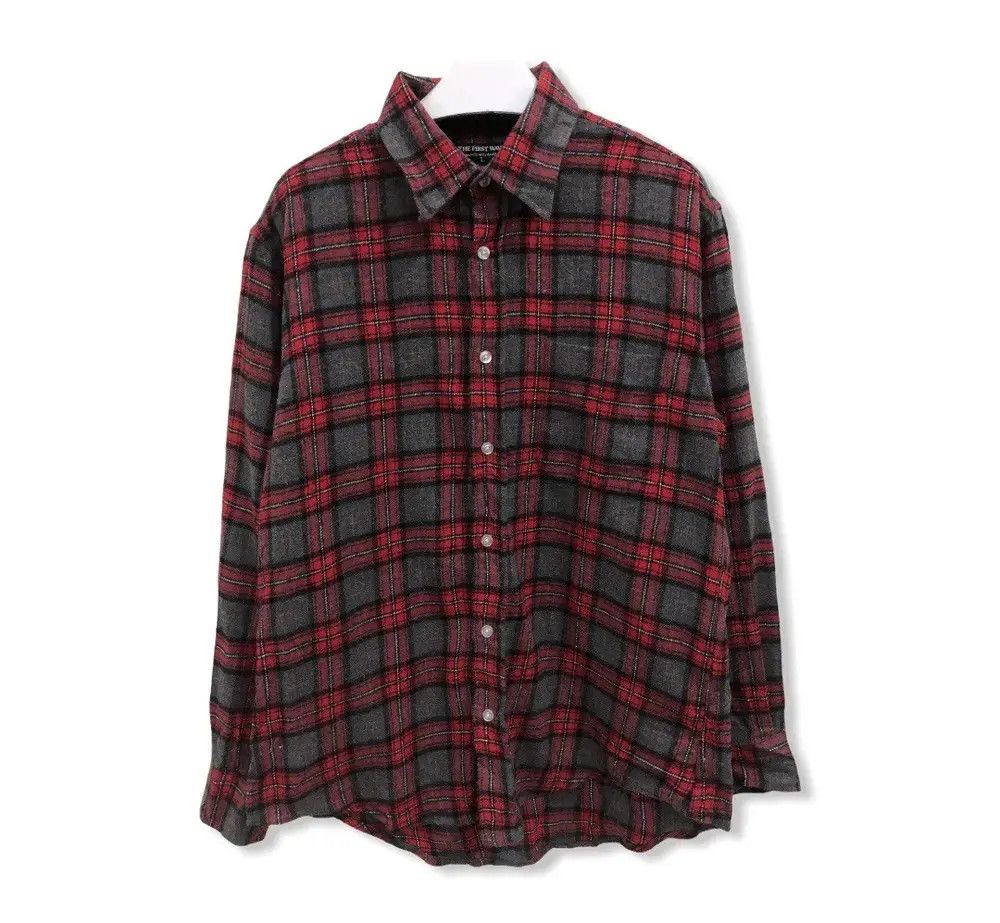 Flannel × Vintage Vintage The First Wave Plaid Tartan Flannel Shirt 👕 Size US M / EU 48-50 / 2 - 1 Thumbnail