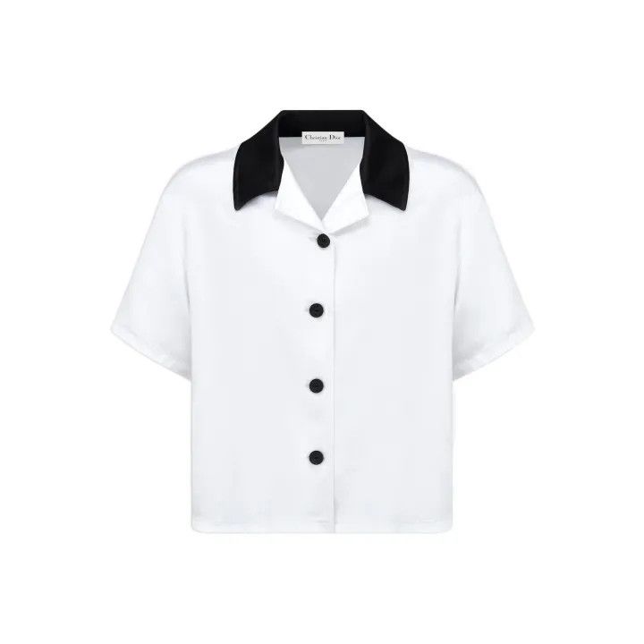 Dior Dior SS22 Color-Blocked Satin Short Sleeve Shirt 0079 Size S / US 4 / IT 40 - 1 Thumbnail