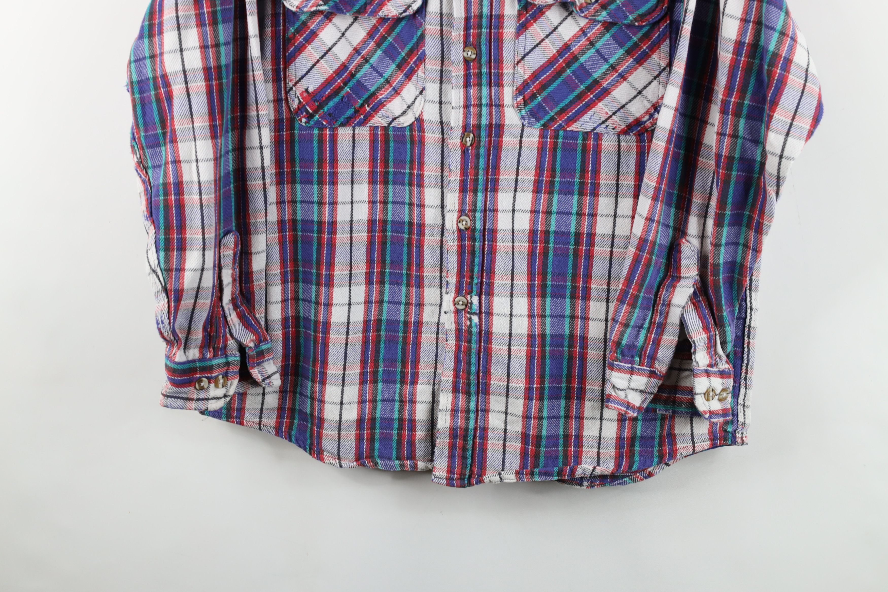 Vintage Vintage 90s Streetwear Heavyweight Flannel Button Shirt Size US L / EU 52-54 / 3 - 3 Thumbnail