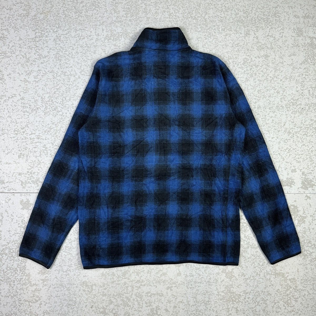 Japanese Brand × Uniqlo 💥Uniqlo Shadow Plaid Micro Fleece Jacket Size US L / EU 52-54 / 3 - 5 Thumbnail