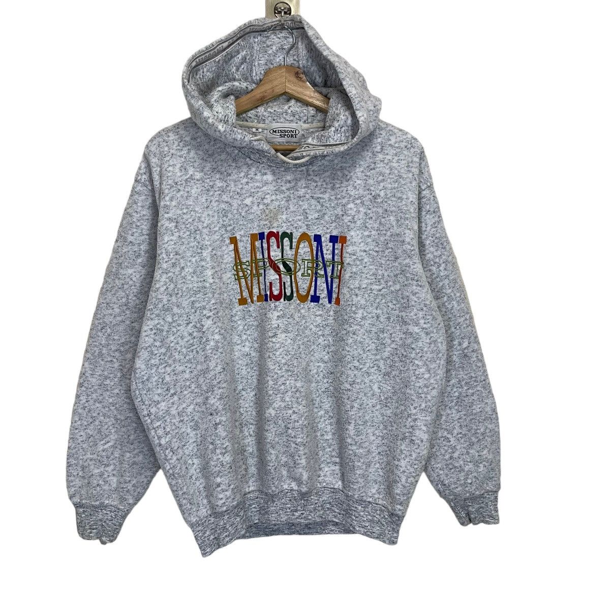 Missoni Vintage Missoni Sports Multicolour Spellout Pullover Hoodie Size US M / EU 48-50 / 2 - 1 Thumbnail
