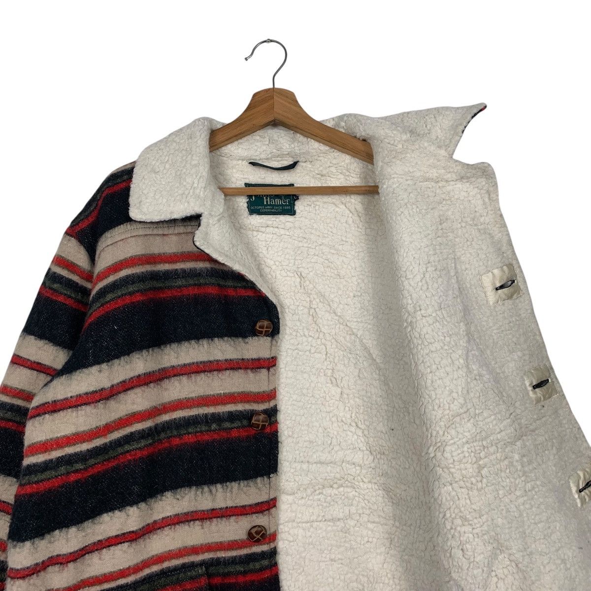 Japanese Brand Johns Hamer Octopus Army Stripe Wool Jacket Size US L / EU 52-54 / 3 - 10 Thumbnail