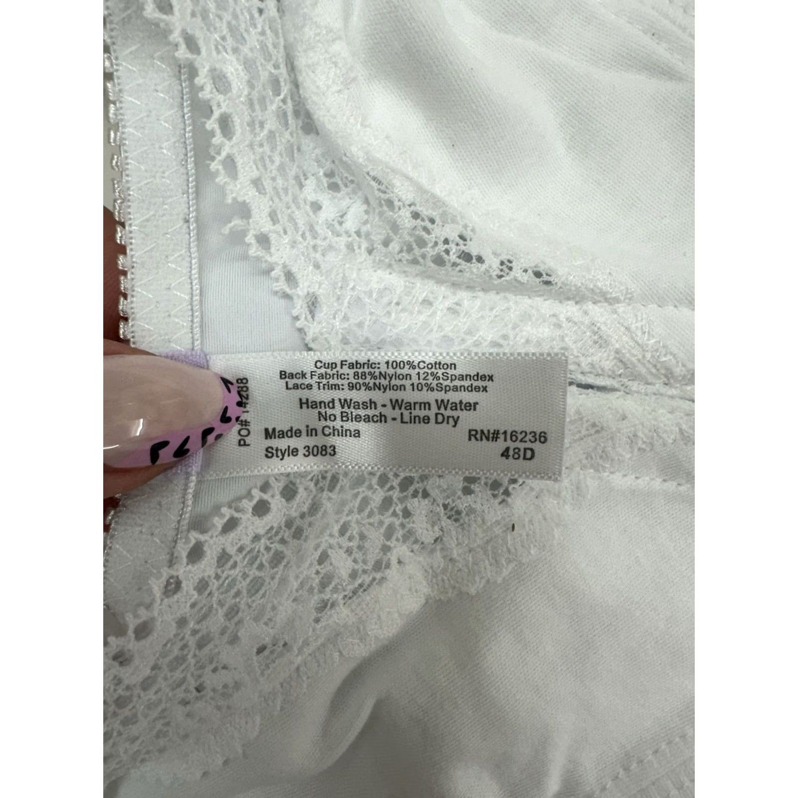 Vintage Q-T Intimates Bra 48D White Front Closure 3083 NWTs Women's Size 48D Cup D Women Size ONE SIZE - 5 Thumbnail