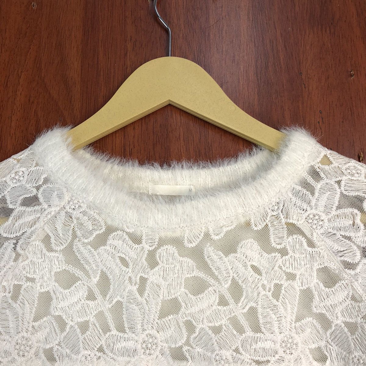 GU Gu White Shag Shaggy Fur Mohair Knitwear #932 Size S / US 4 / IT 40 - 4 Thumbnail
