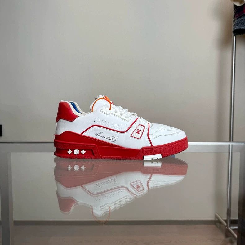 Louis Vuitton lv louis vuitton trainer sneakers red white-dmc Size US 8.5 / EU 41-42 - 1 Thumbnail