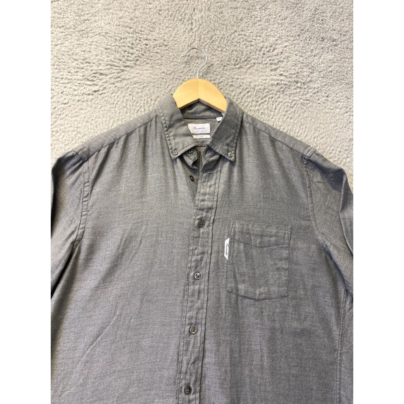 Faconnable VINTAGE Faconnable Men’s Cotton Shirt Long Sleeve Button-Up M Gray Regular All Seasons 90s City Classic Mens Size US M / EU 48-50 / 2 - 3 Thumbnail