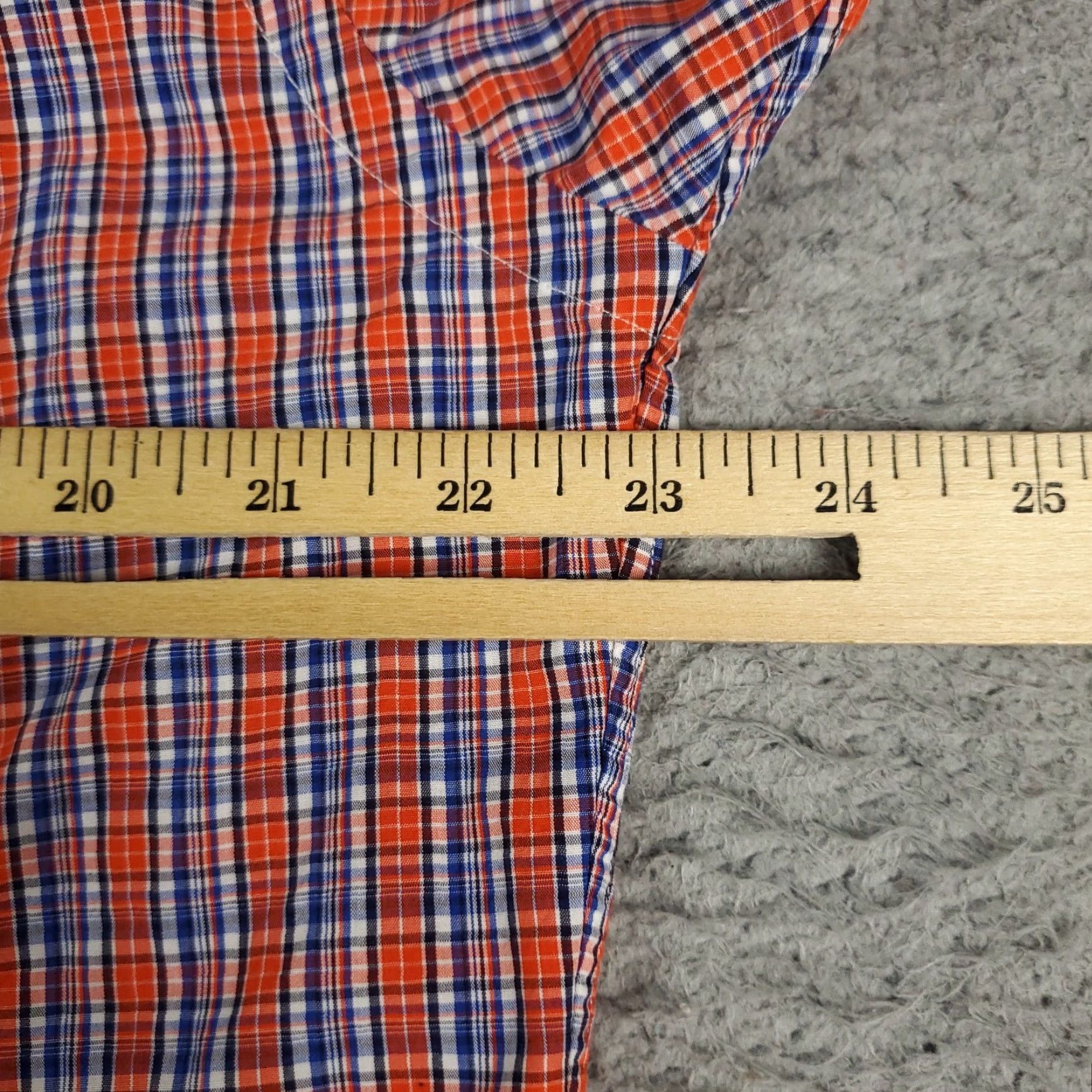 Ralph Lauren Ralph Lauren Men's Large Orange Blue Plaid Casual Button-Up Long Sleeve Shirt Size US L / EU 52-54 / 3 - 5 Thumbnail