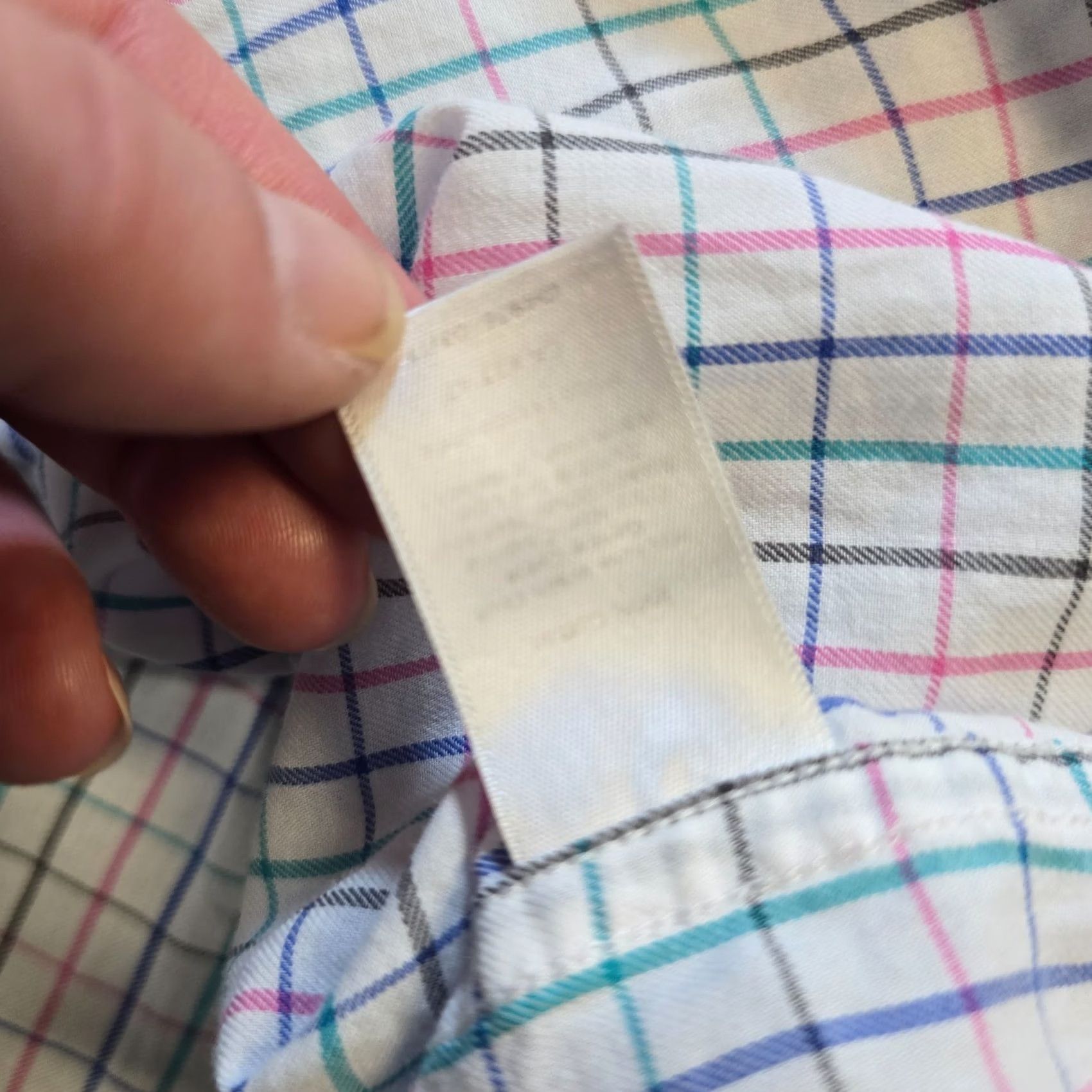 Talbots Talbots Top Womens 1X White Pink Plaid Button-Up Long Sleeve Career Casual Shirt Mens? Size XL / US 12-14 / IT 48-50 - 7 Thumbnail