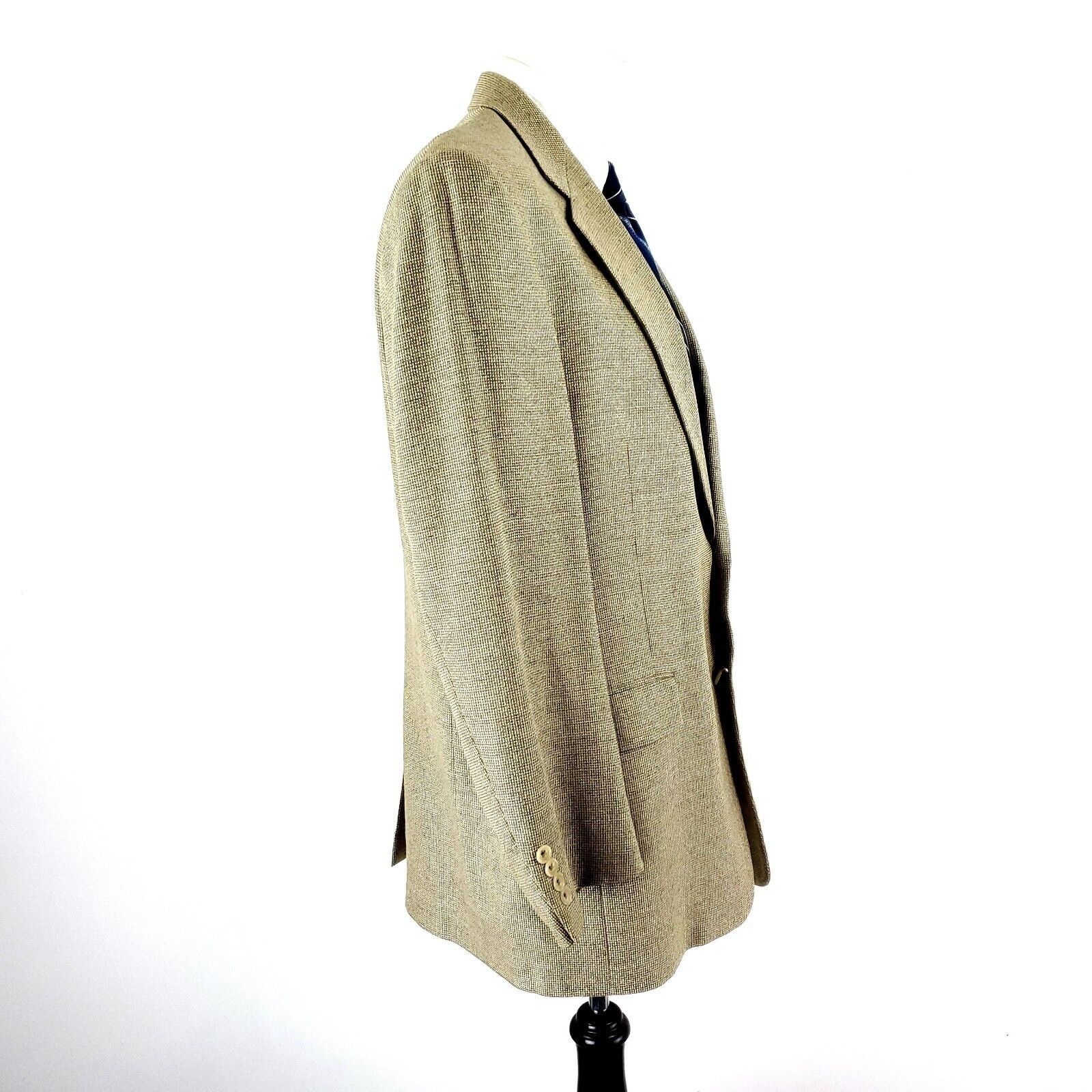 Hart Schaffner Marx Hart Schaffner Marx Wool 2 Button Sport Coat 42R Tan Check B Size 42R - 6 Thumbnail