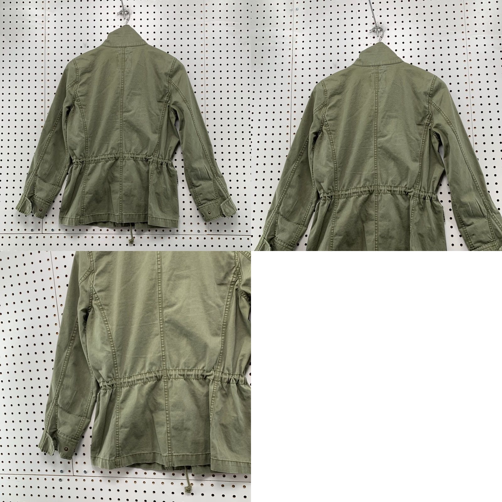 Madewell Madewell Military Zip Jacket Womens Small Army Green Canvas Cinch Jacket Size S / US 4 / IT 40 - 9 Thumbnail