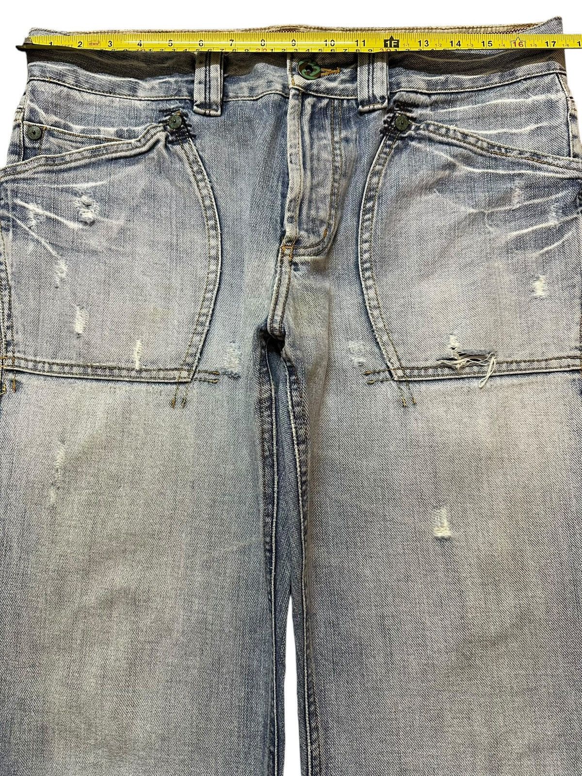 Hysteric Glamour Vintage Japanese Brand Blue Faded Wash Style Baggy Jeans Size US 34 / EU 50 - 11 Thumbnail