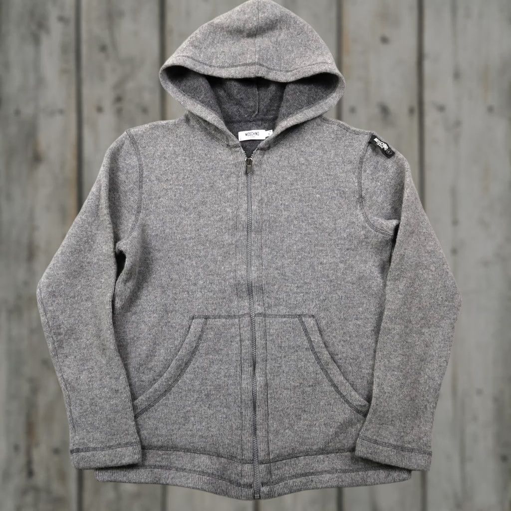 Moschino VINTAGE Moschino Hooded Zip Up Hoodie Gray Wool Blend Size S Womens Size S / US 4 / IT 40 - 1 Thumbnail