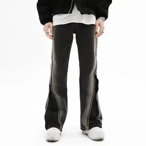 Japanese Brand × Vintage #30 Baggy Flare Split Zipper Straight Vintage Washed Size US 29 - 2 Thumbnail