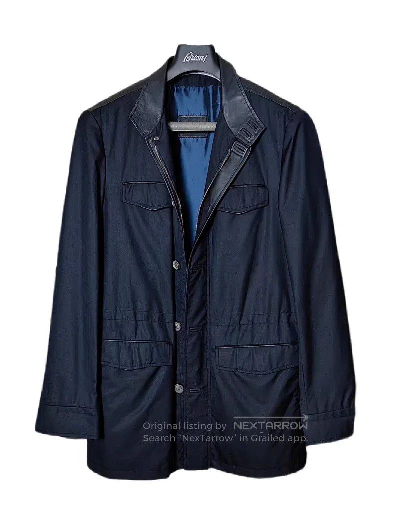 Brioni Brioni Leather-trimmed wool and silk trench coat Size US XL / EU 56 / 4 - 2 Thumbnail