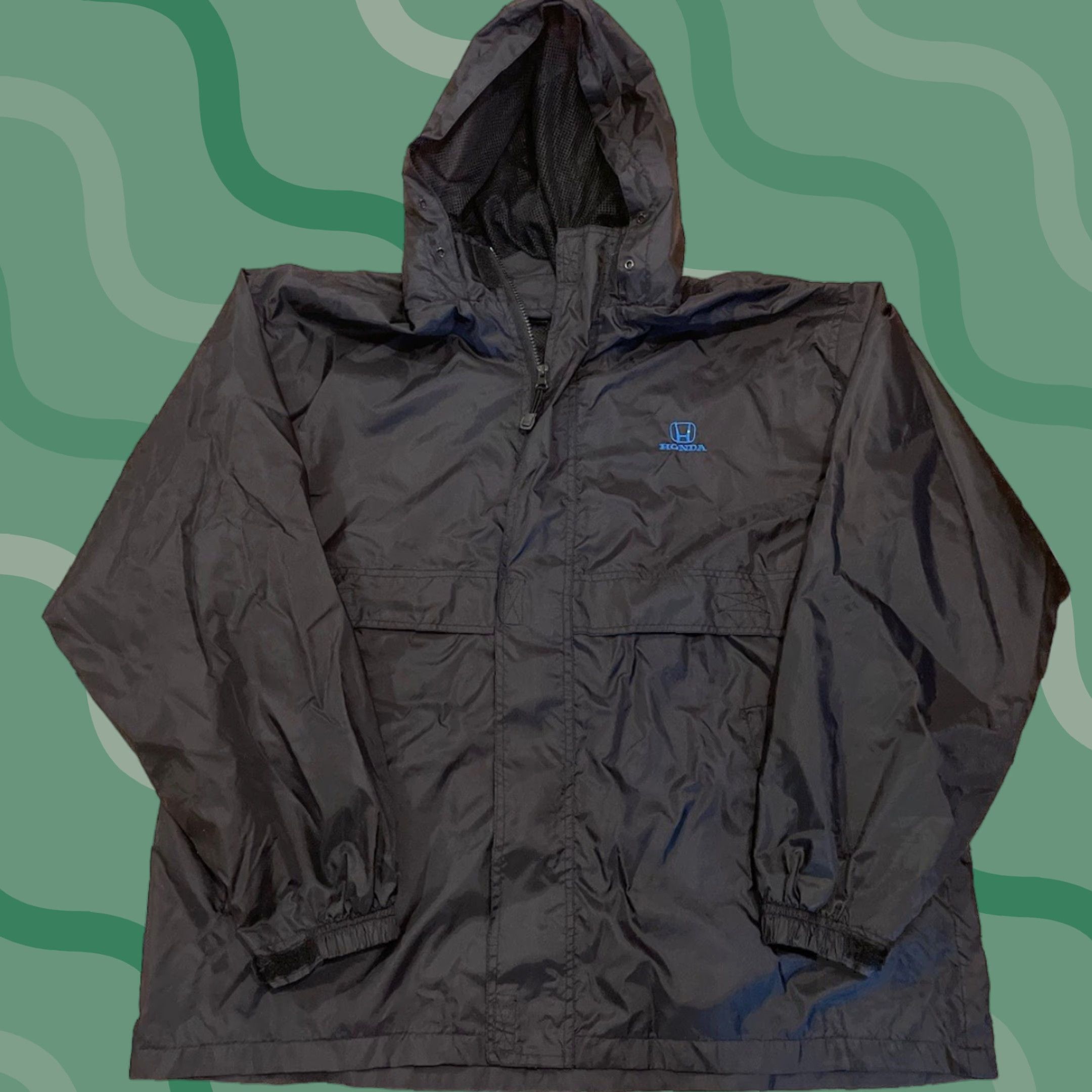 Honda VINTAGE North End Windbreaker Jacket Mens XL Black Full Zip Lightweight Casual Travel Workwear Golf Racing Size US XL / EU 56 / 4 - 1 Thumbnail