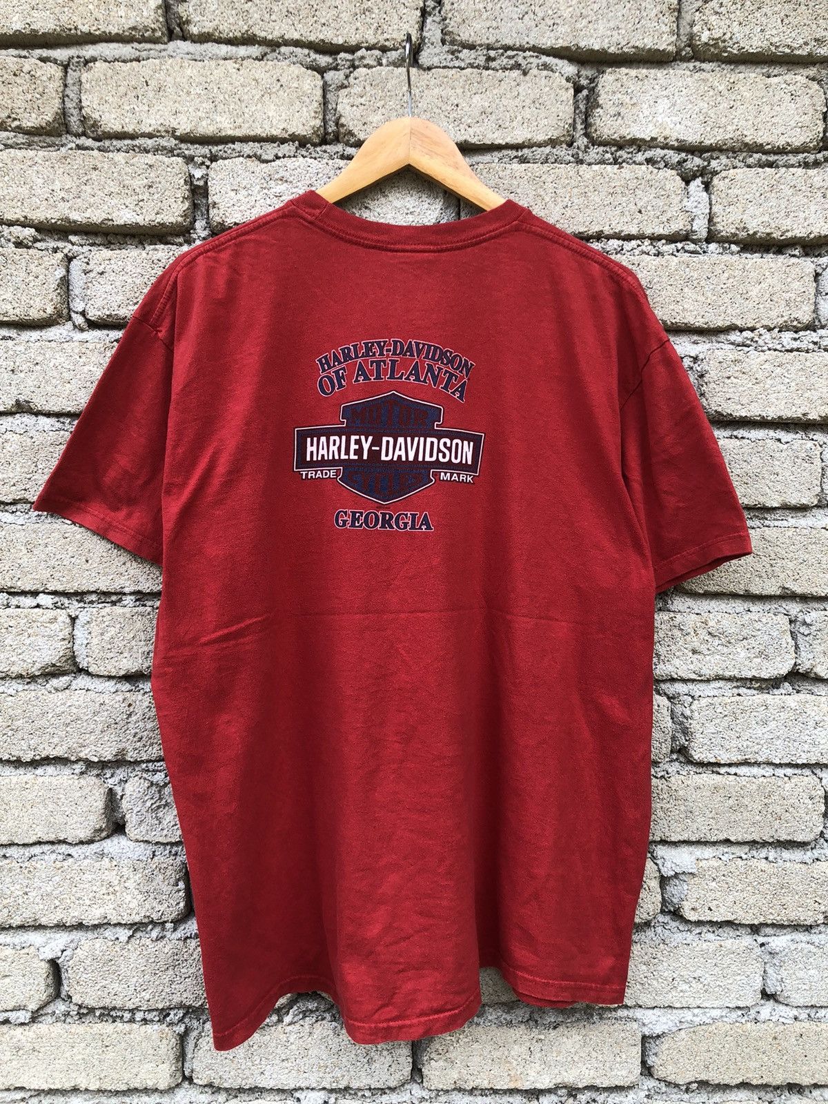 Harley Davidson Vintage Y2K Harley Davidson Of Atlanta Georgia Backhit Tee Size US XL / EU 56 / 4 - 10 Thumbnail