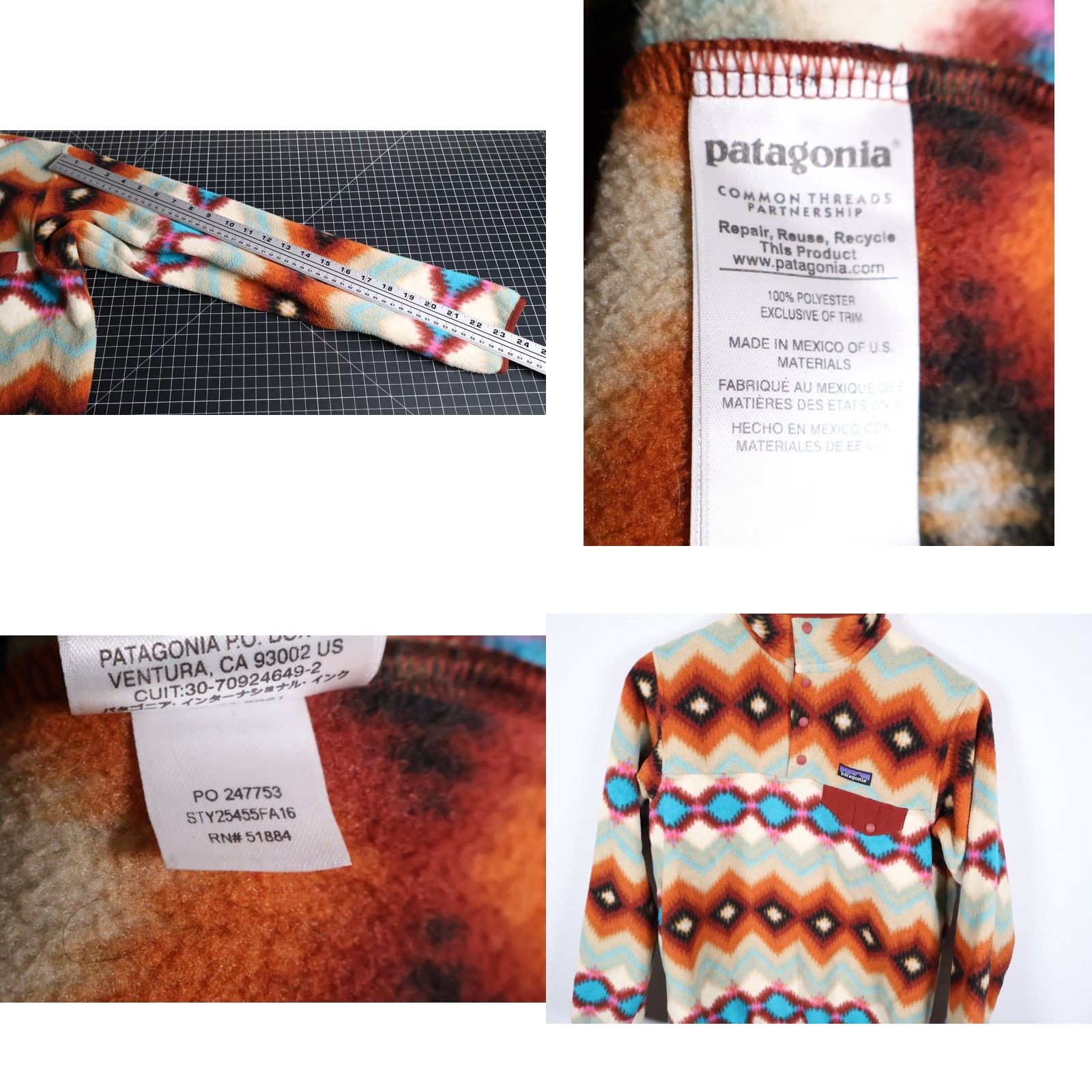 Patagonia Patagonia Synchilla Snap T Fleece Women's Small Timber Twist Aztec Geometric Pattern Jacket Size S / US 4 / IT 40 - 8 Thumbnail