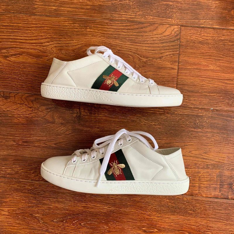 Gucci Gucci Ace Leather Bee Low-Top Sneakers Size US 6.5 / EU 39-40 - 3 Thumbnail
