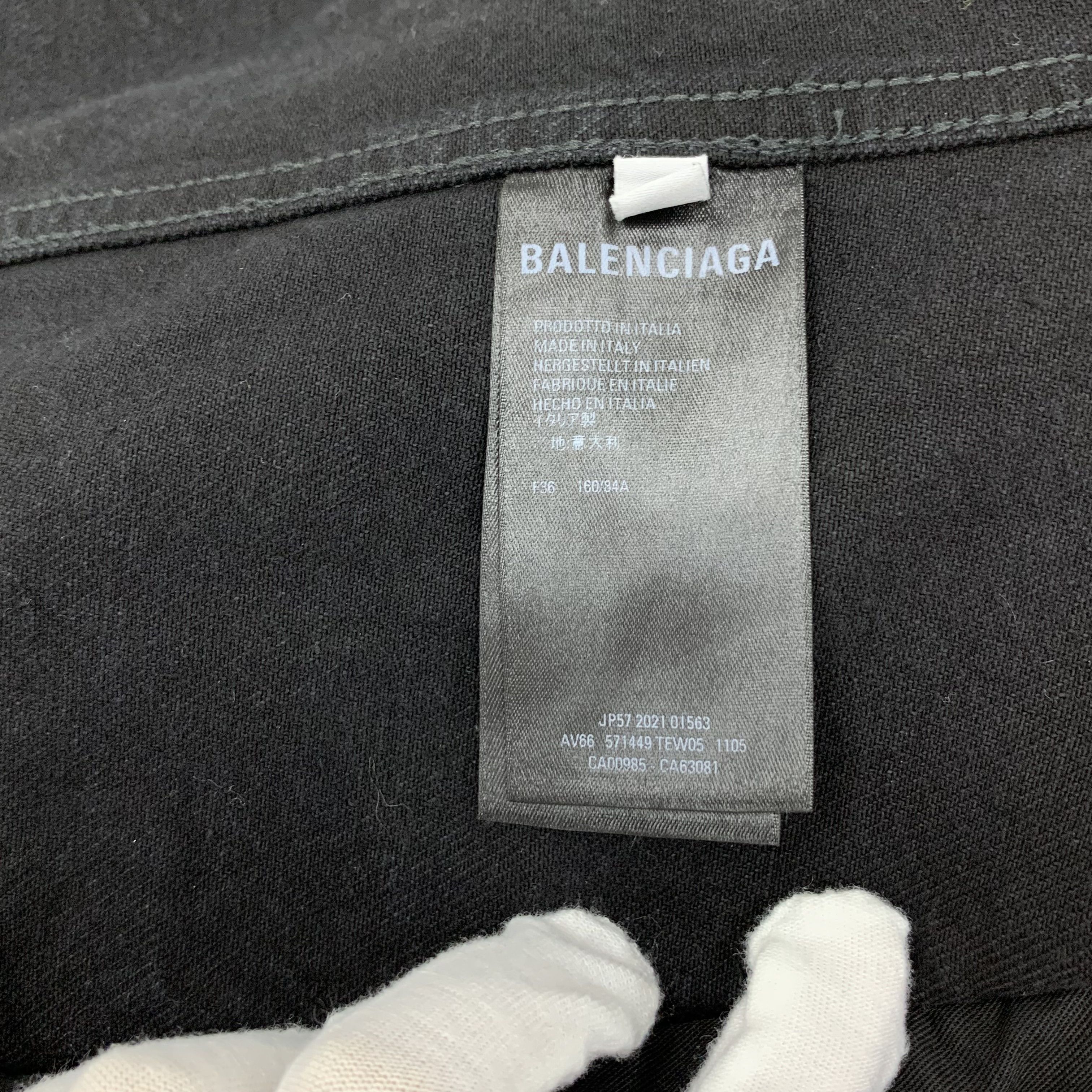 Balenciaga Balenciaga Black Beaded Logo Denim Jacket (Size XS) Size XS / US 0-2 / IT 36-38 - 6 Thumbnail
