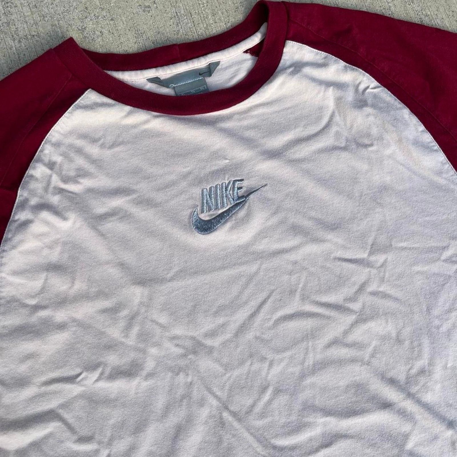 Nike Nike Baseball Y2K Embodied Center Swoosh Burgundy Shirt Size US XL / EU 56 / 4 - 3 Thumbnail