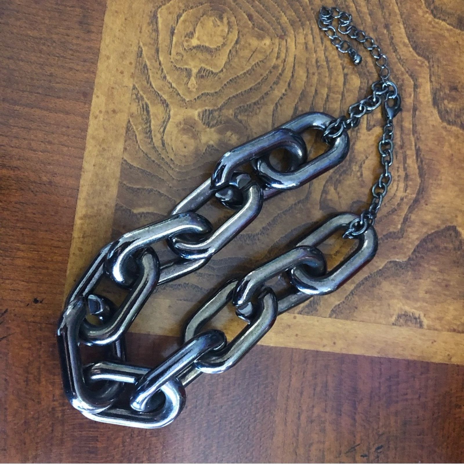 Jewelry Dark copper chrome bold chunky link choker necklace Size ONE SIZE - 9 Thumbnail