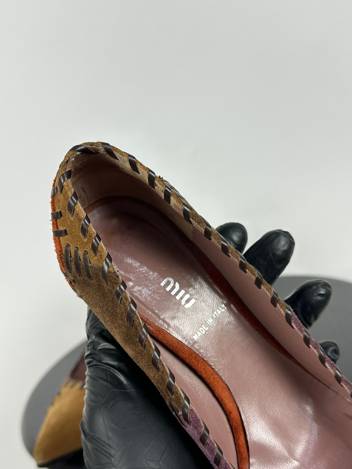 Miu Miu × Prada Miu Miu Multicolor Suede Patchwork Heels Size US 6 / IT 36 - 25 Thumbnail