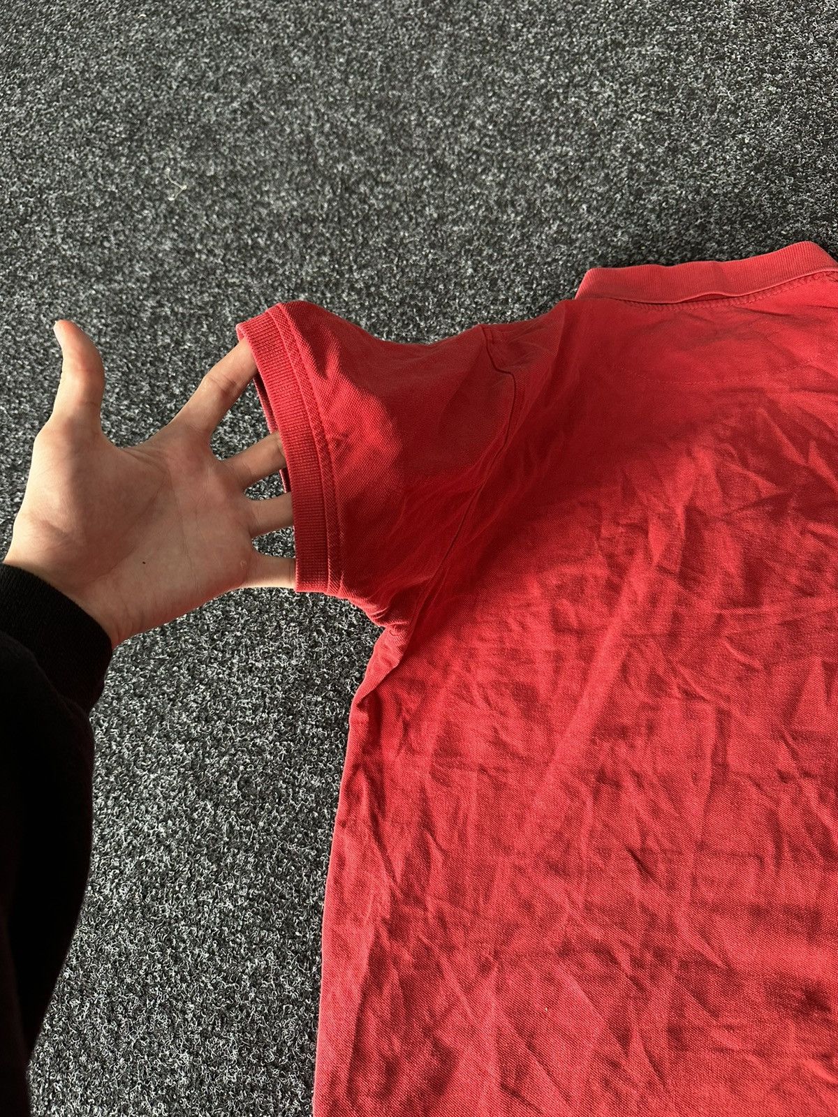 Burberry × Designer 🚨Burberry RED Polos Tee Logo Nova Check Inner Rare black Size US L / EU 52-54 / 3 - 7 Thumbnail