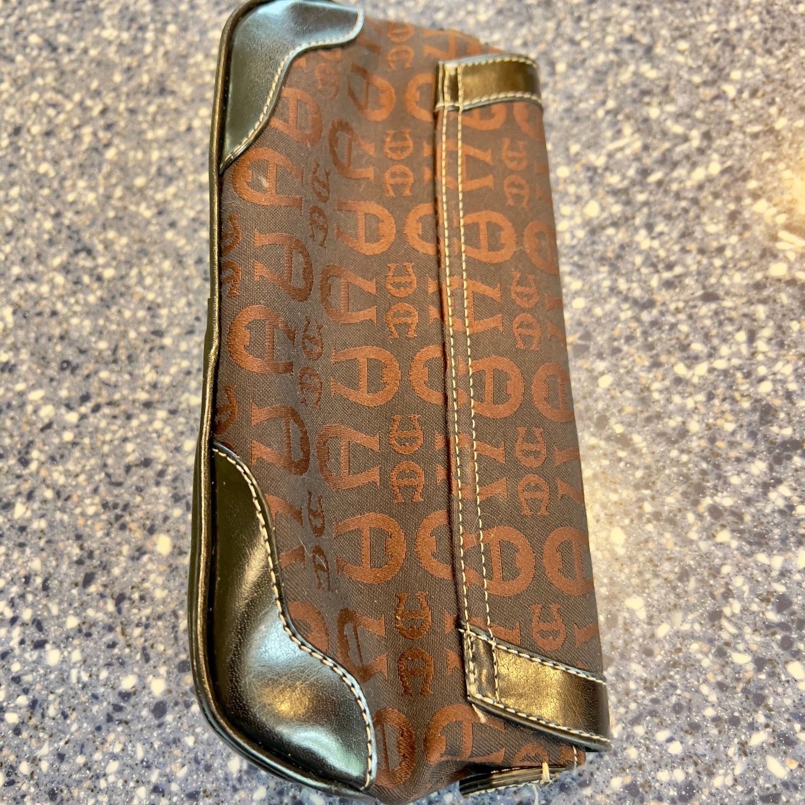 Etienne Aigner Etienne Aigner Clutch Leather Trim Mag Clasp Pocket Vintage Size ONE SIZE - 12 Thumbnail