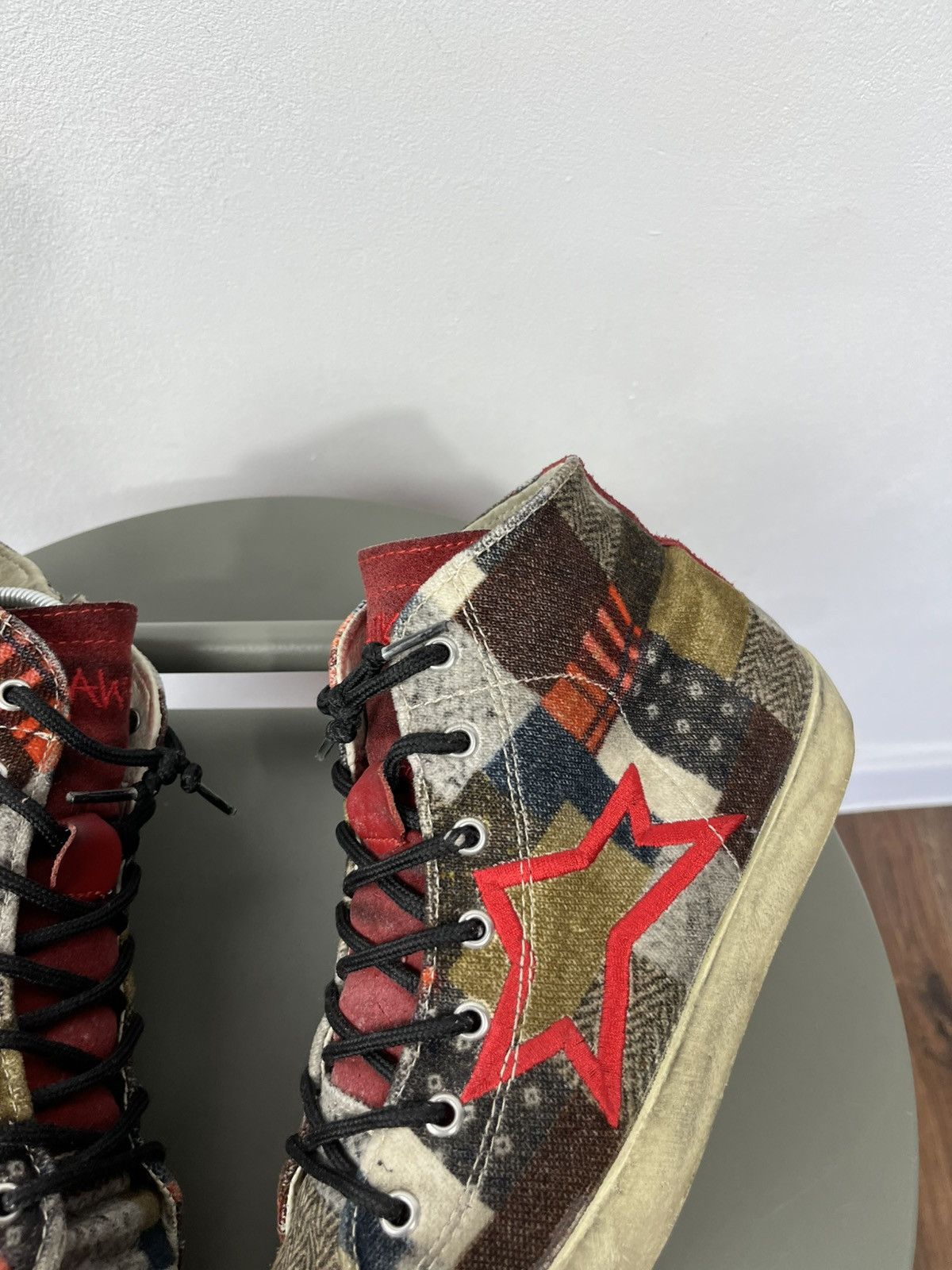 Other Ishikawa Handmade Patchwork High Top Sneakers Shoes EU 38 Size US 7 / IT 37 - 3 Thumbnail
