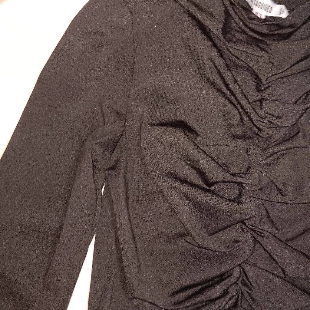 Missguided Missguided,black ruched, crop top, long sleeve, 6, nwot Size M / US 6-8 / IT 42-44 - 6 Thumbnail