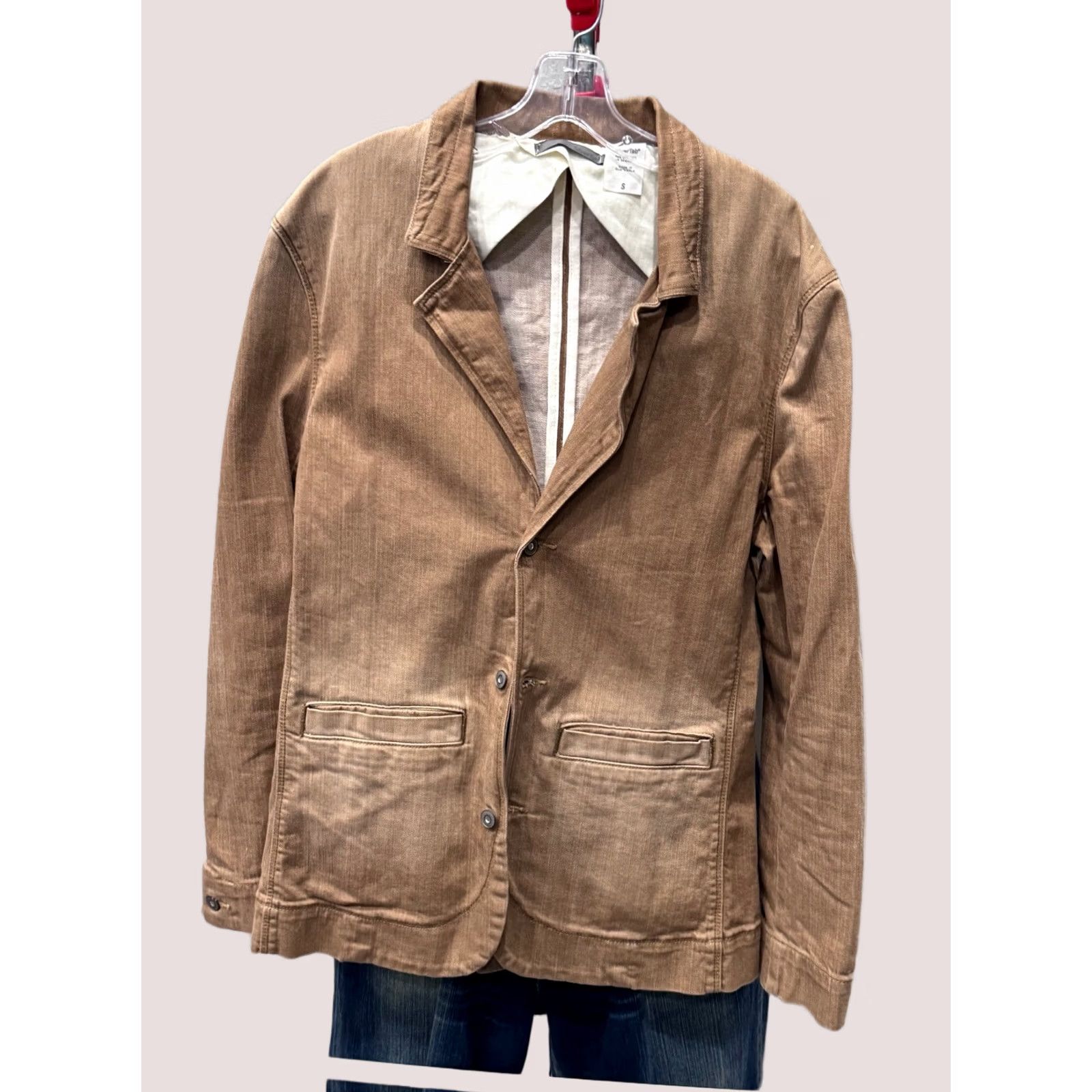 Denime Levis Silver Tab Tan Denim Jacket Coat Small S Blazer Men XS? Size US S / EU 44-46 / 1 - 1 Thumbnail