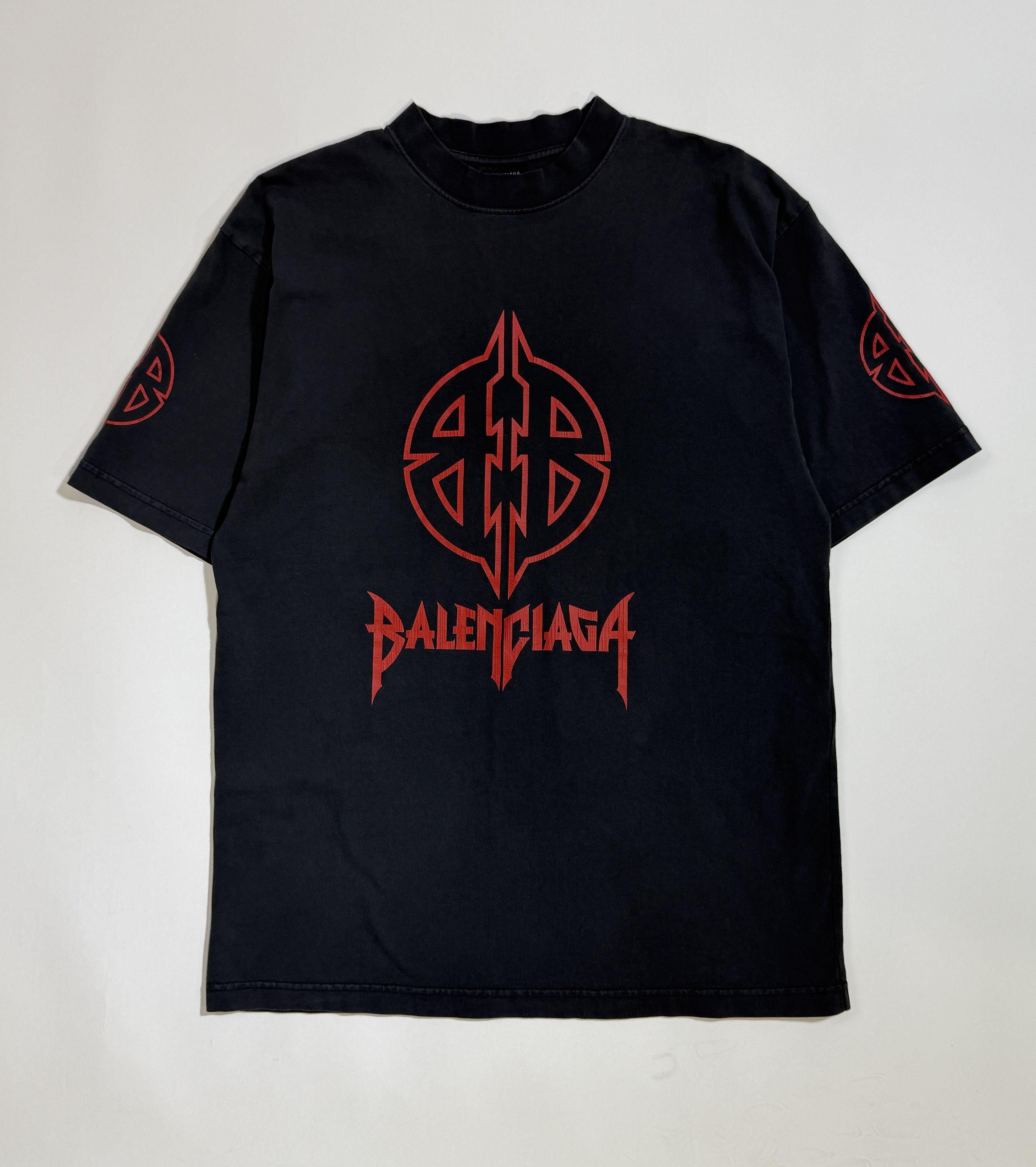 Balenciaga Balenciaga Metal Tee Black Red Size US L / EU 52-54 / 3 - 1 Thumbnail