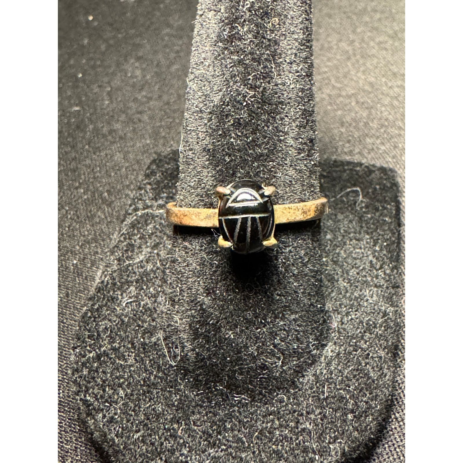 Other 925 Sterling Silver Korea Onyx Scarab Ring Size 7 Size ONE SIZE - 1 Thumbnail