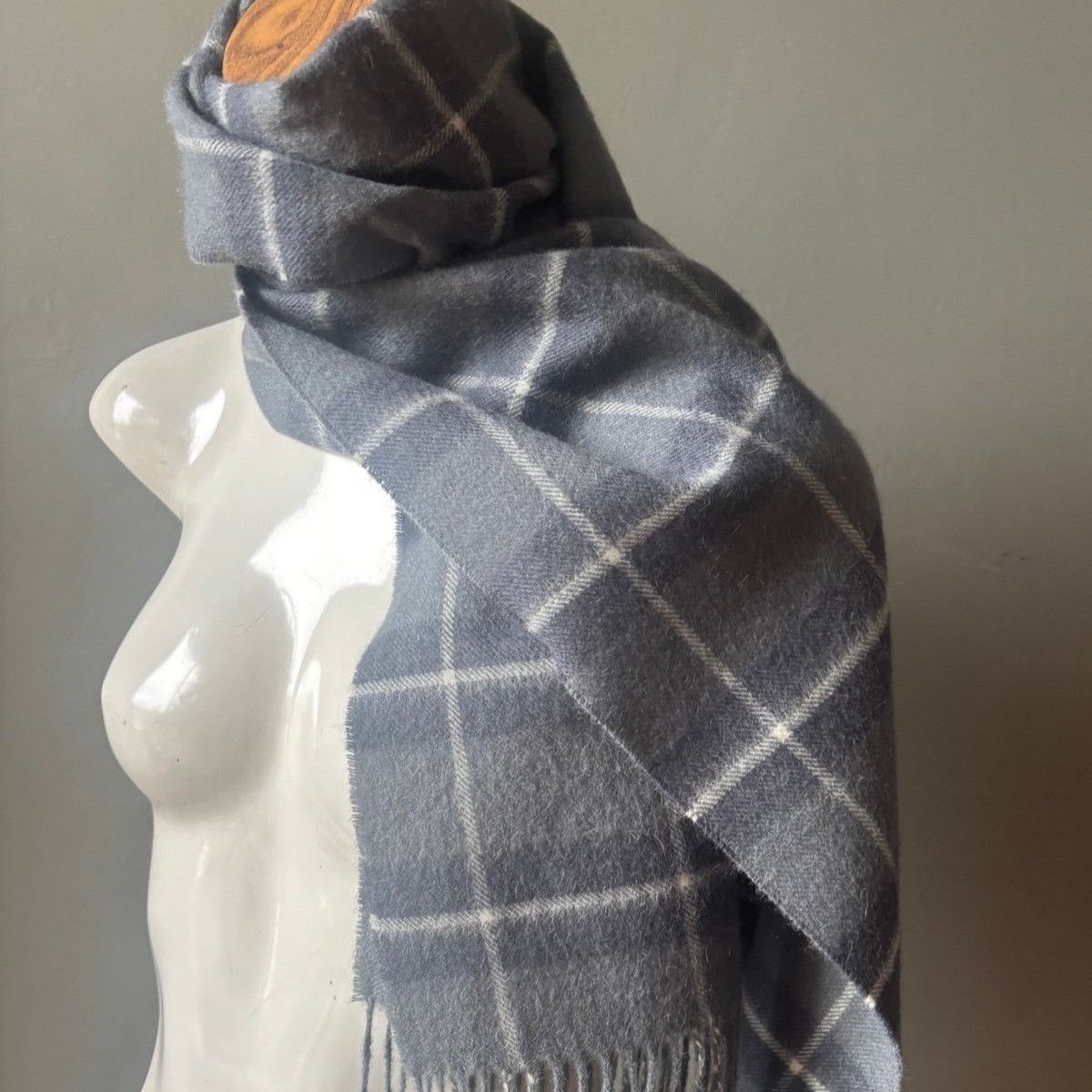 La Martina La Martina Argentina Polo Tradition Gray Plaid Scarf Luxurio Size ONE SIZE - 4 Thumbnail