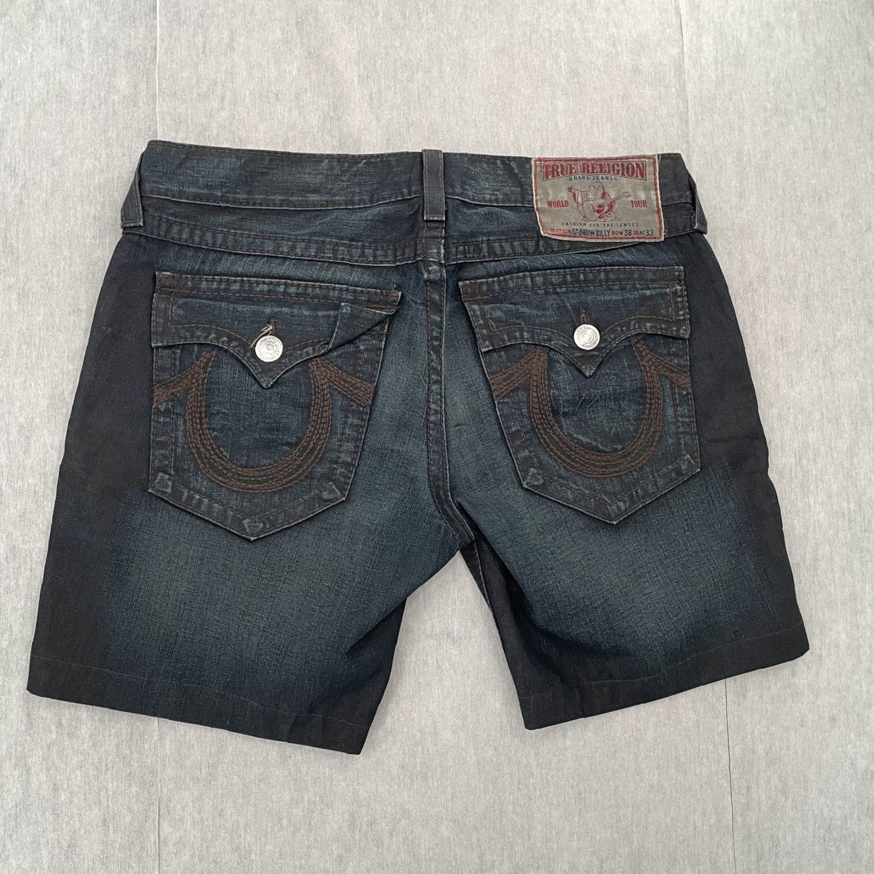 True Religion VINTAGE True Religion Jean Shorts Adult 38 Blue Denim Rainbow Billy Made in USA Mens Size US 38 / EU 54 - 2 Thumbnail