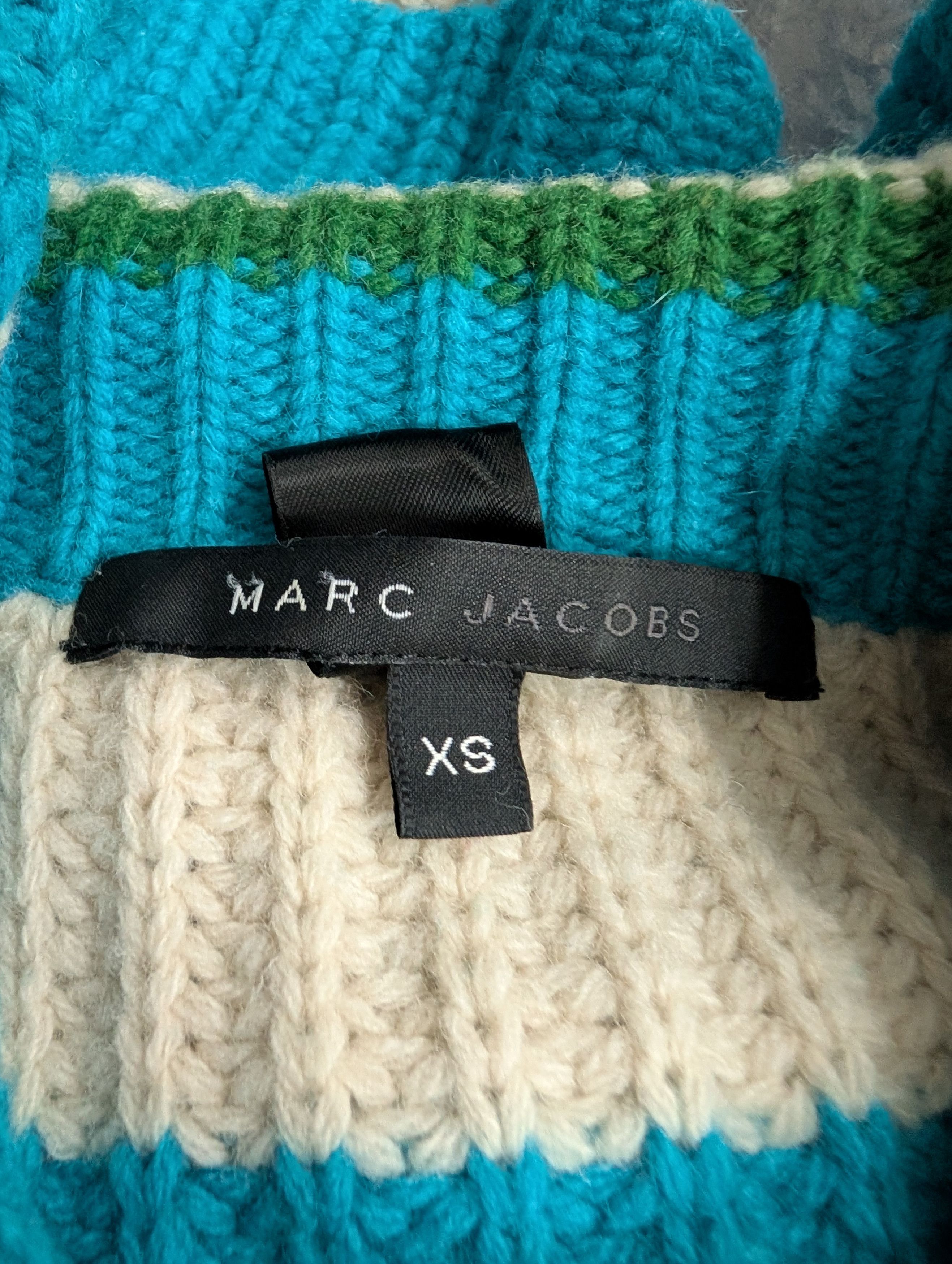 Marc Jacobs Multicolor Chunky Knitted Wool Cardigan Size XS / US 0-2 / IT 36-38 - 5 Thumbnail