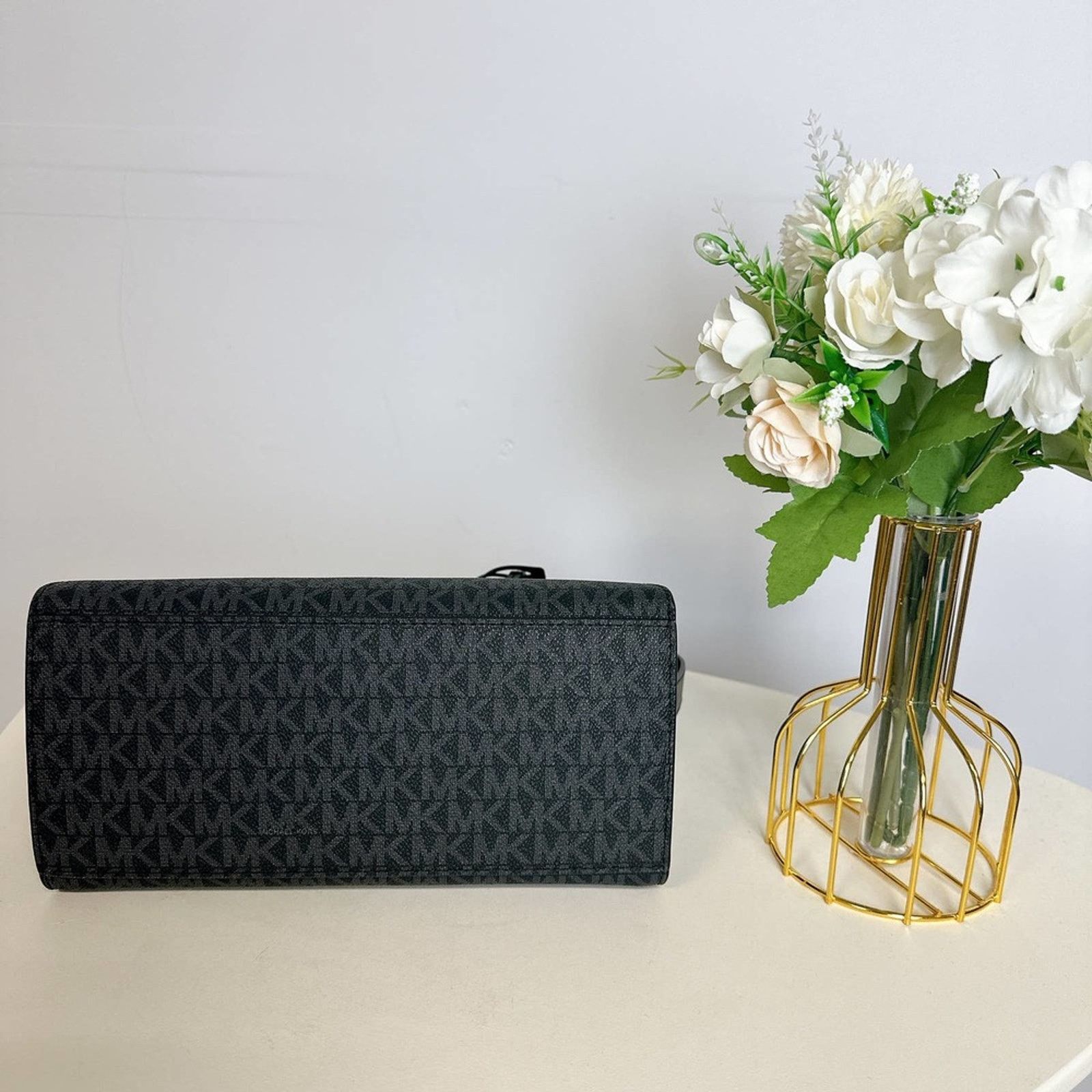 Michael Kors MICHAEL KORS 35F1S4VM2B AVRIL SM LOGO TOP-ZIP SATCHEL BLACK Size ONE SIZE - 5 Thumbnail