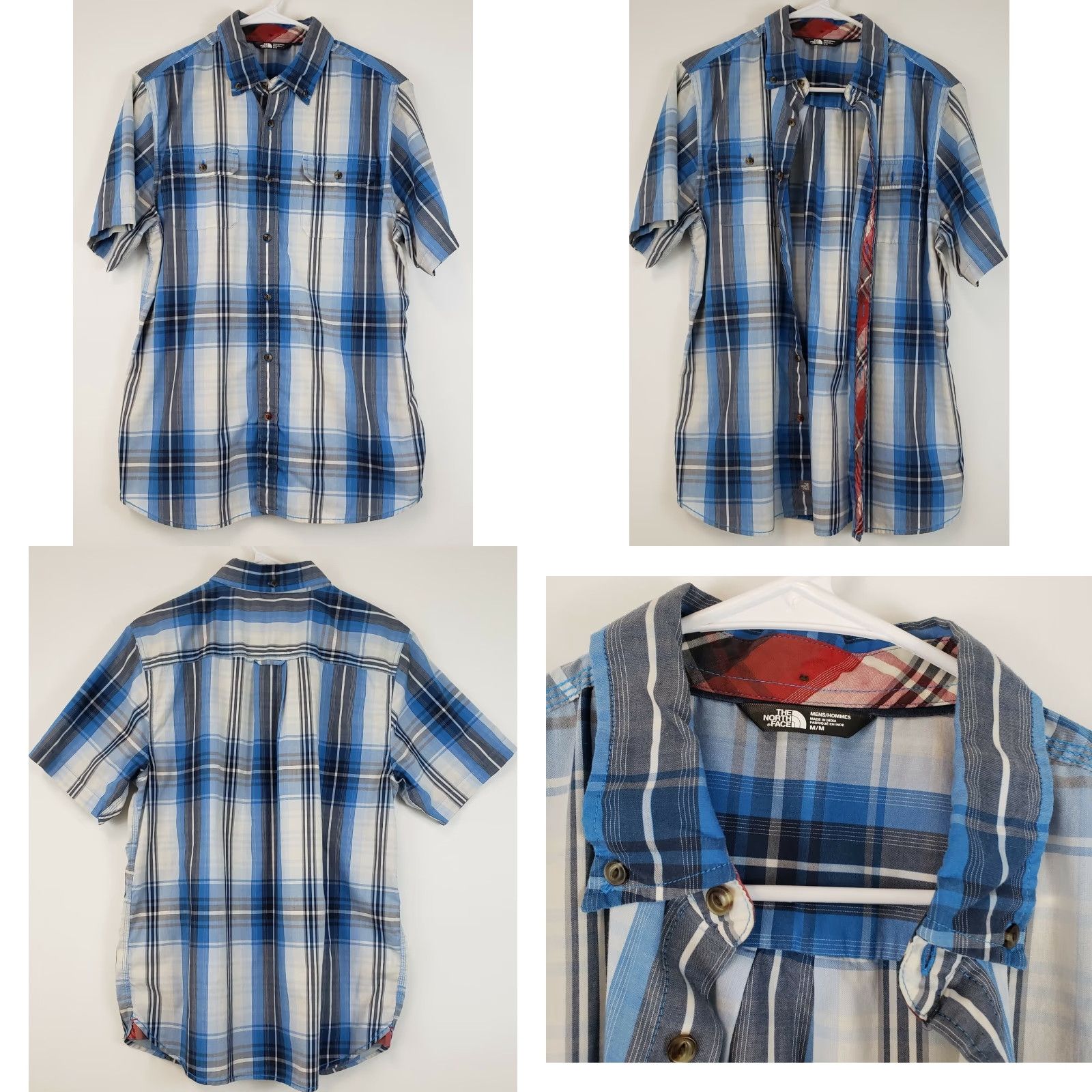 The North Face VINTAGE The North Face Button-Up Shirt Lot of 2 Adult Medium Red Blue Plaid Short Sleeve Casual Mens Size US M / EU 48-50 / 2 - 8 Thumbnail