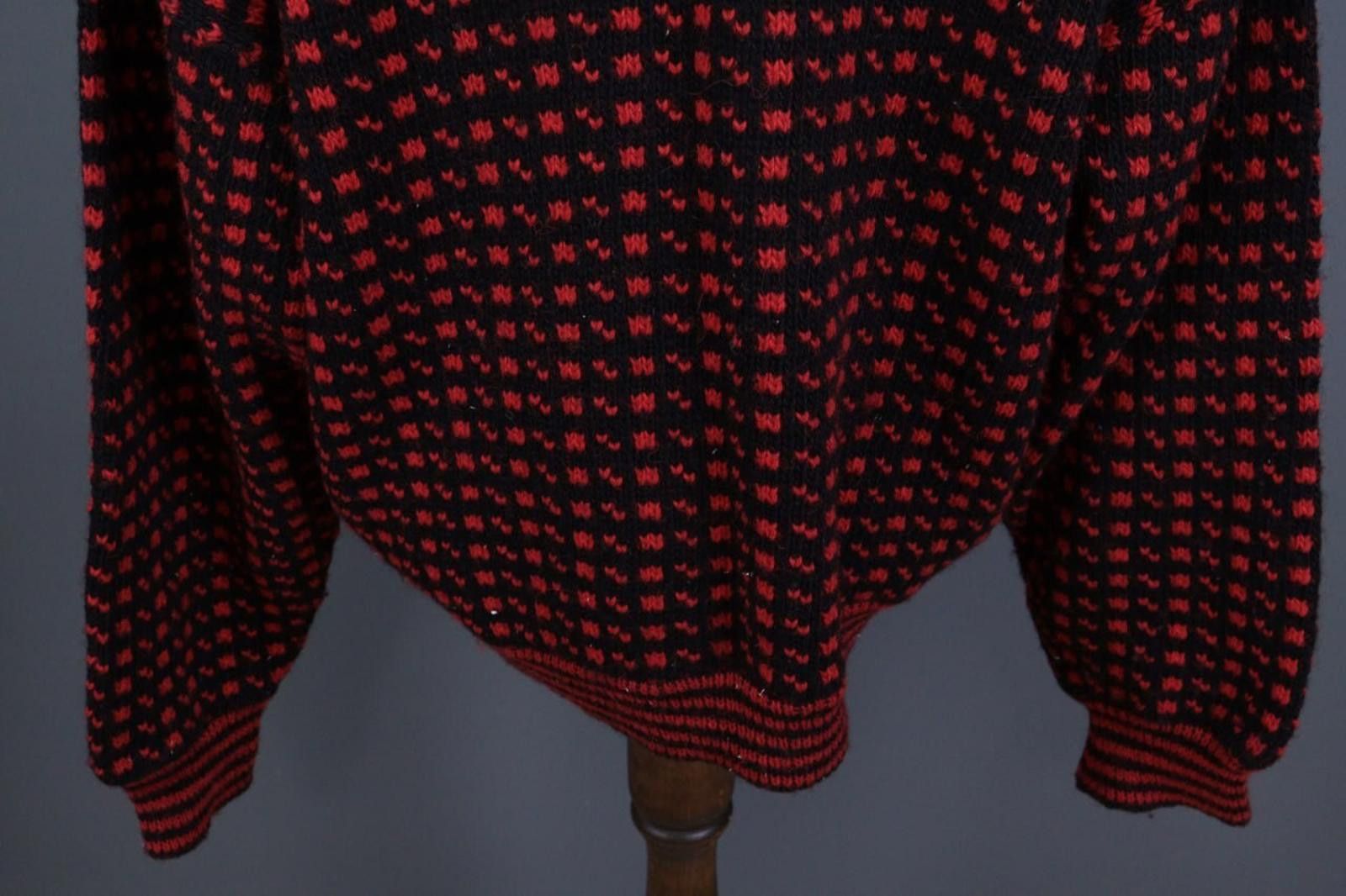 Designer Devold Norway Knit Black Pritned Wool Sweater Size XL / 54 Size US XL / EU 56 / 4 - 9 Thumbnail
