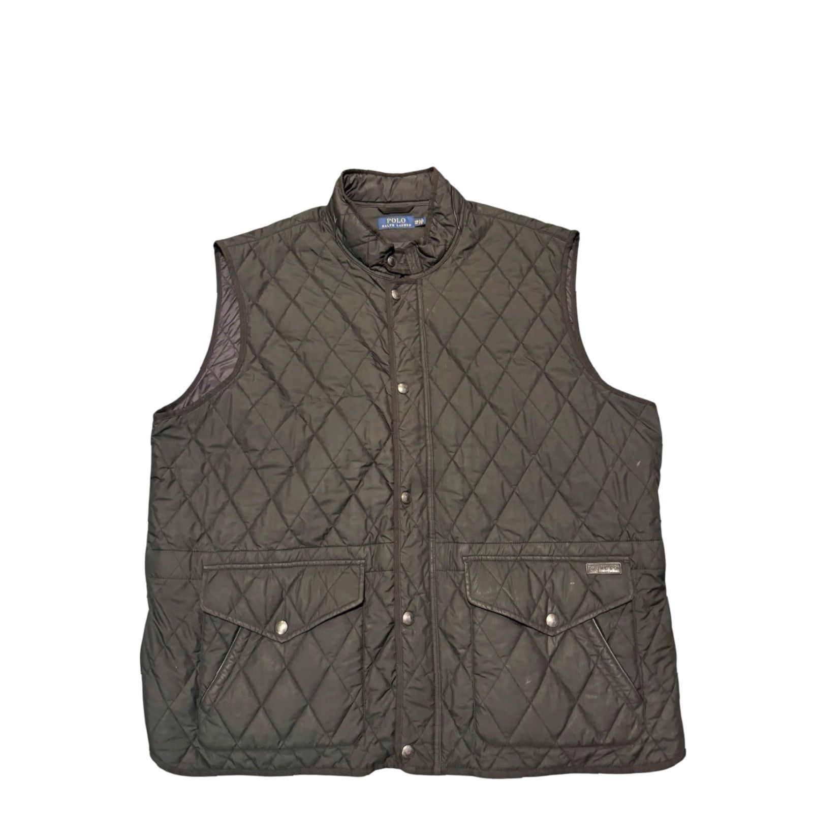 Polo Ralph Lauren VINTAGE Polo Ralph Lauren Quilted Combat Vest Black Leather Trim Mens 4XB Big & Tall Jacket Windbreaker Size US XXL / EU 58 / 5 - 2 Thumbnail